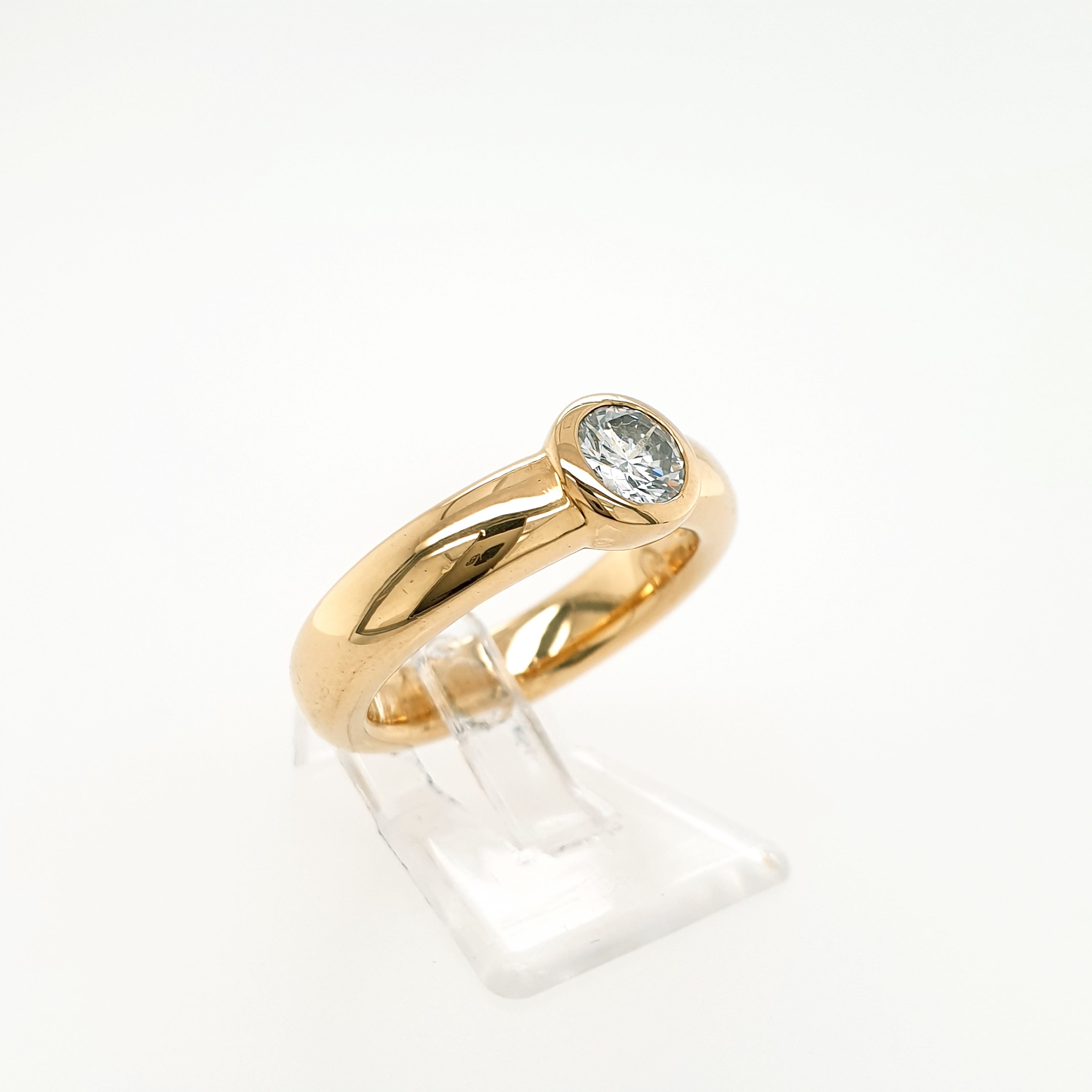 Brillant 0,50ct Solitär Ring 750 Gelbgold 18kt Gr.51/11