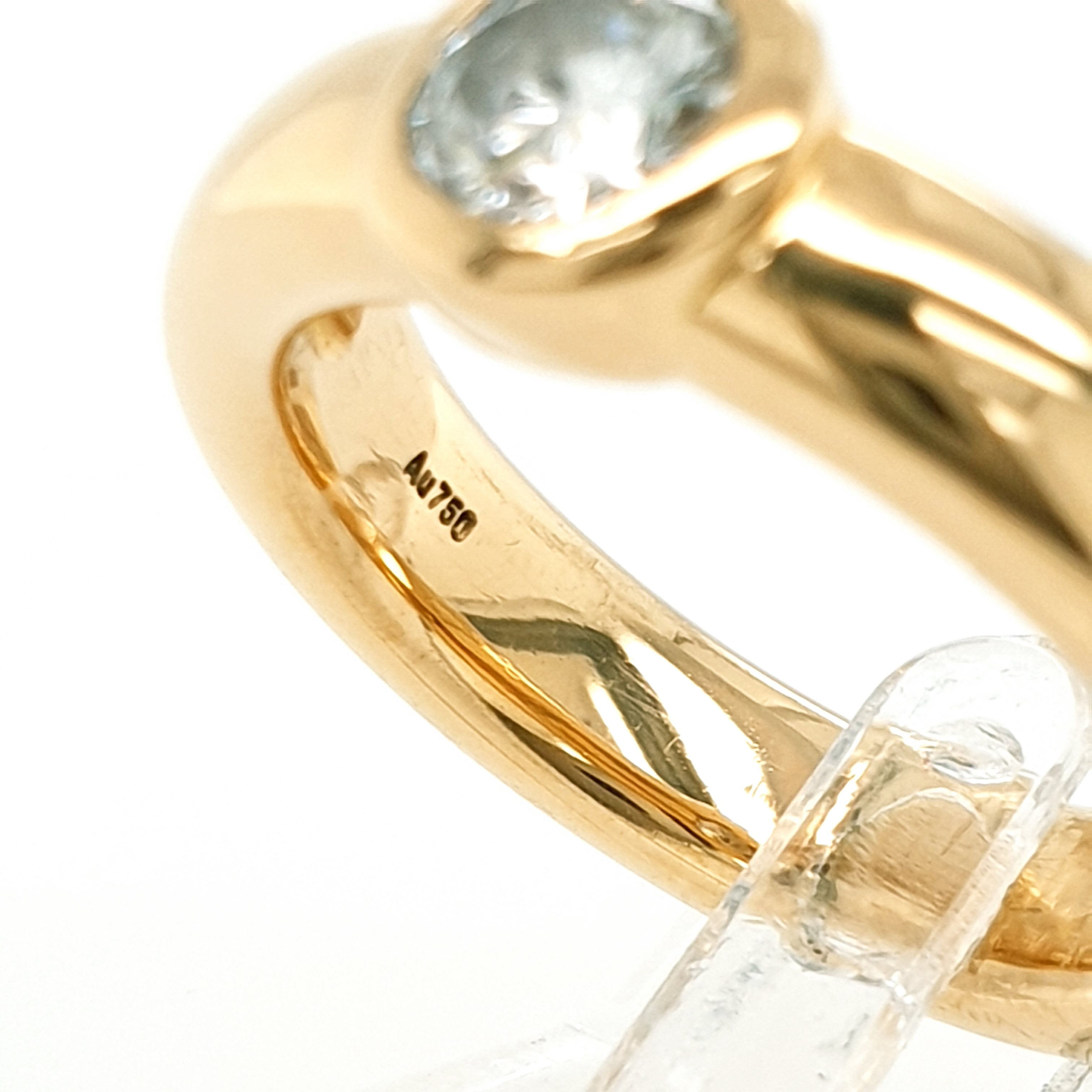 Brillant 0,50ct Solitär Ring 750 Gelbgold 18kt Gr.51/11