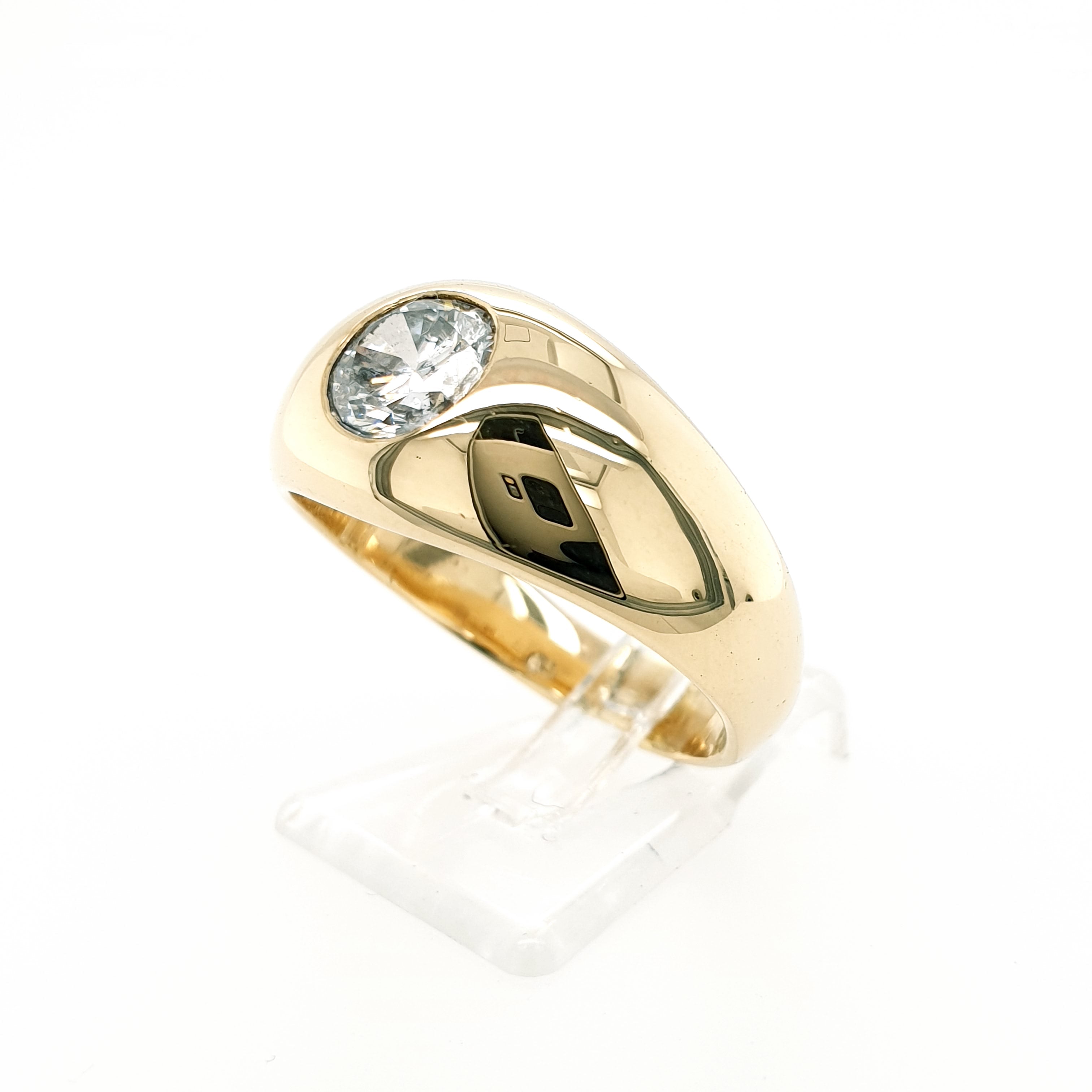 Brillant 1,25ct Solitär Ring 585 Gelbgold 14kt Gr.63/23