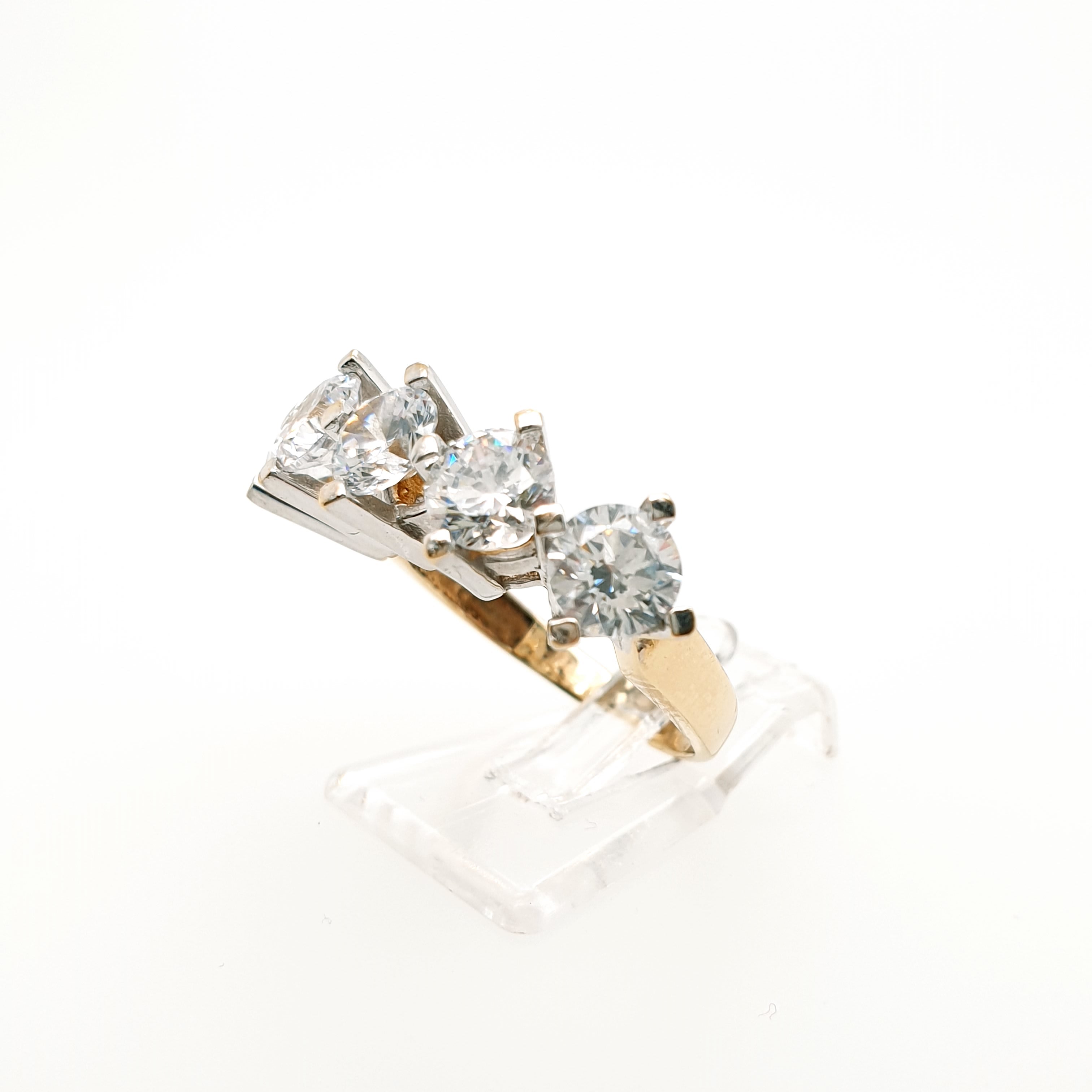 Damenring Gelbgold mit 5 Zirkonia 585/14kt Gr. 52,5
