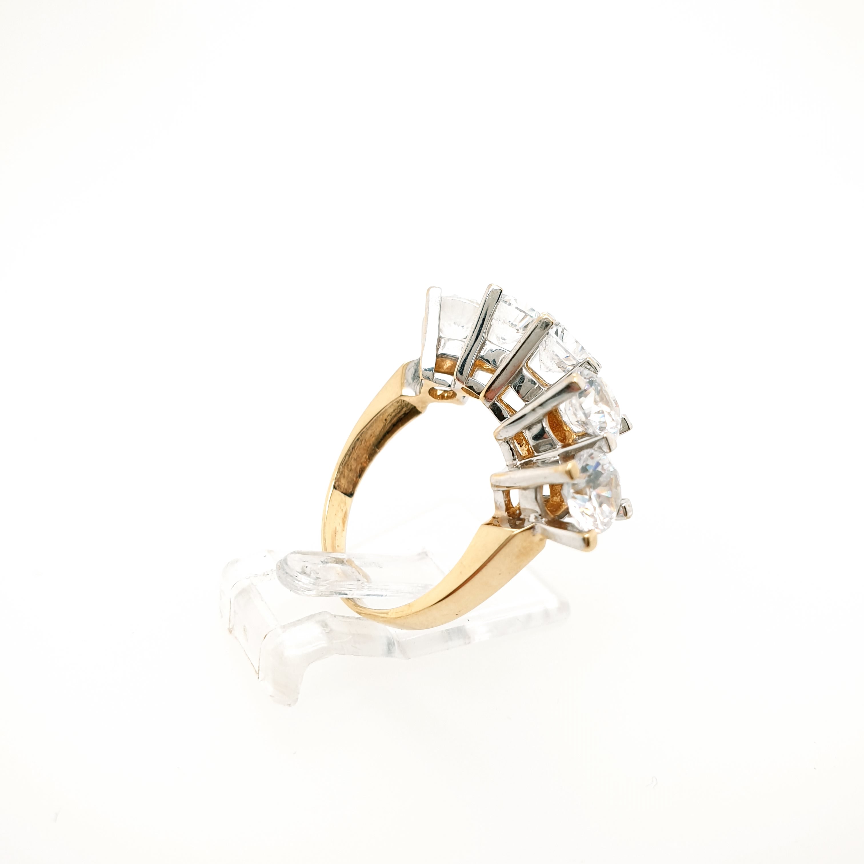 Damenring Gelbgold mit 5 Zirkonia 585/14kt Gr. 52,5