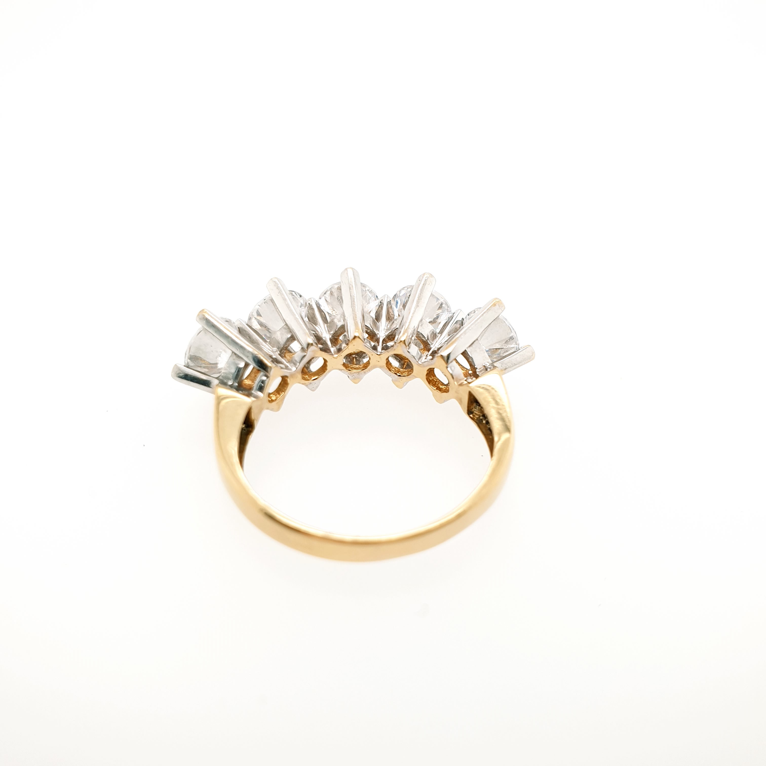 Damenring Gelbgold mit 5 Zirkonia 585/14kt Gr. 52,5