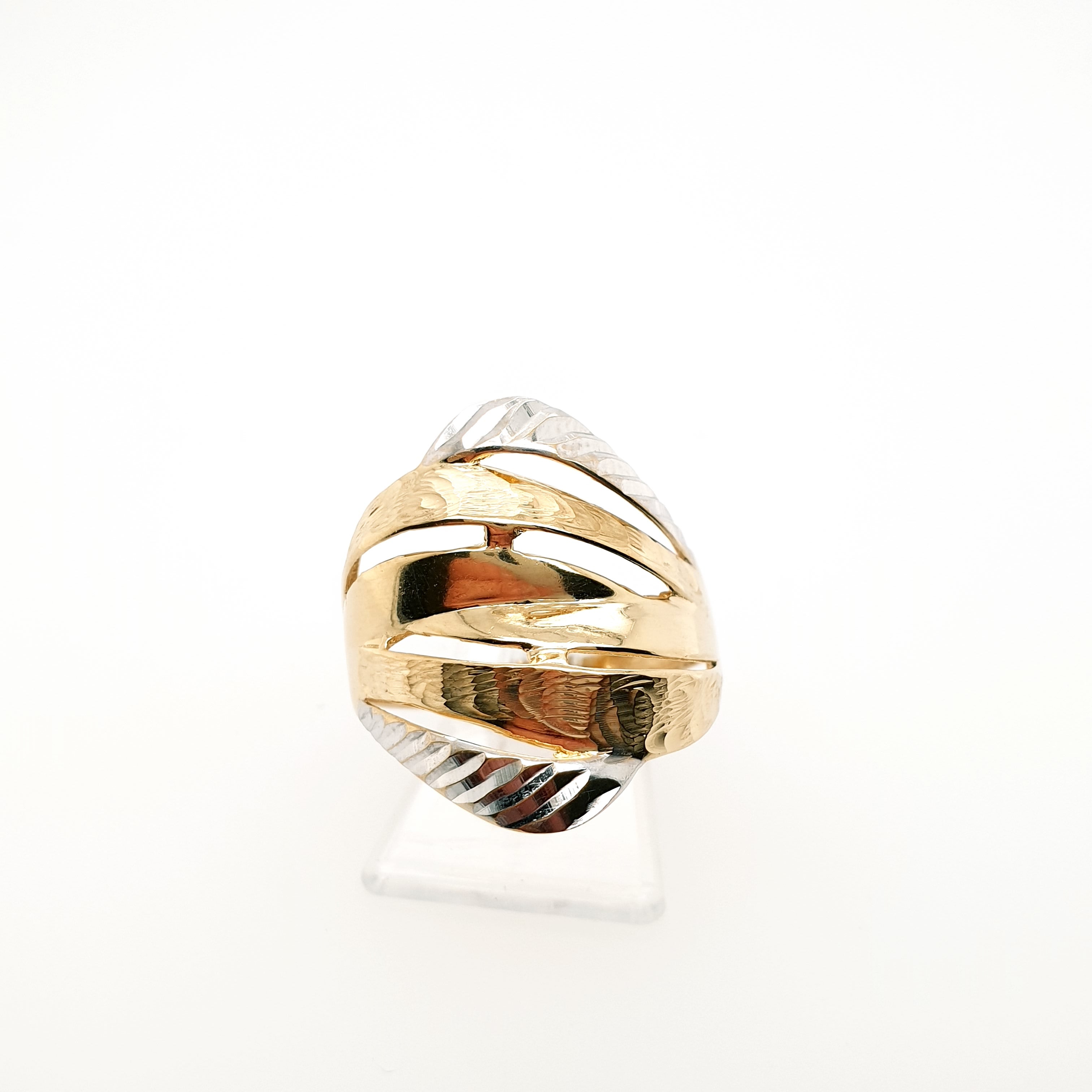 Ring Goldring 585/14kt Gelbgold Weißgold Gr.58