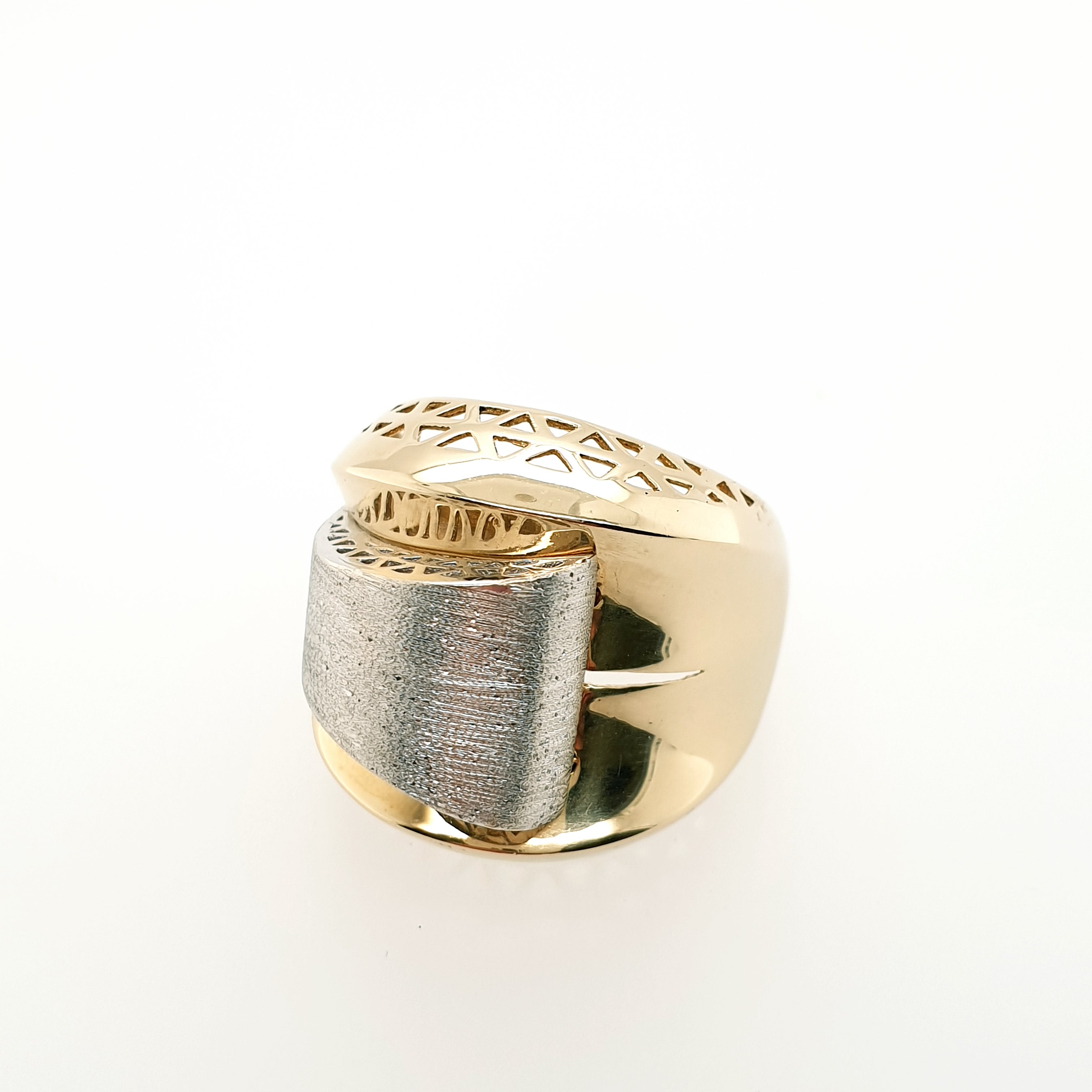 Ring Goldring 585/14kt Gelbgold Weißgold Gr.59