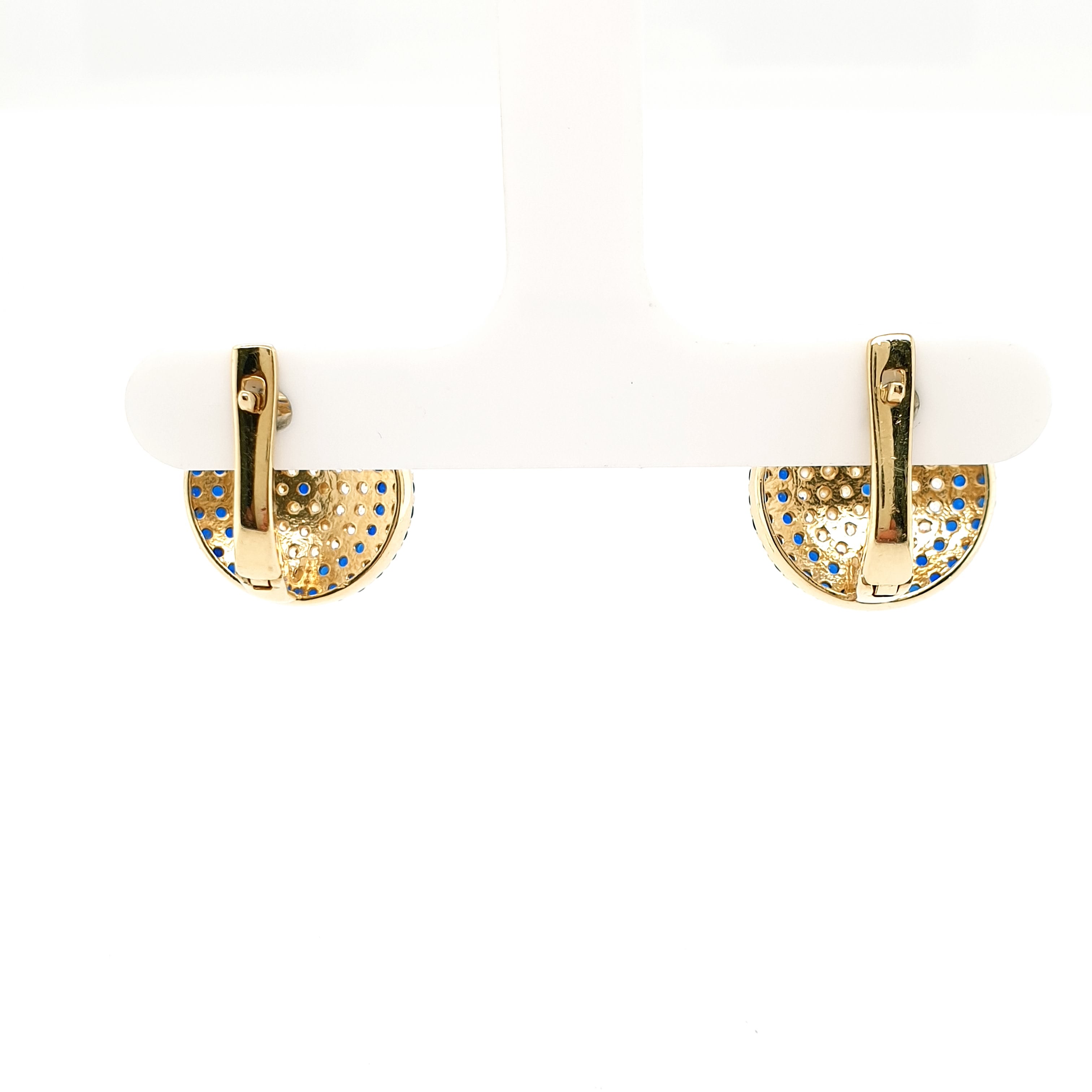Gold Ohrringe Gelbgold 585/14kt blaue Farbsteine Zirkonia