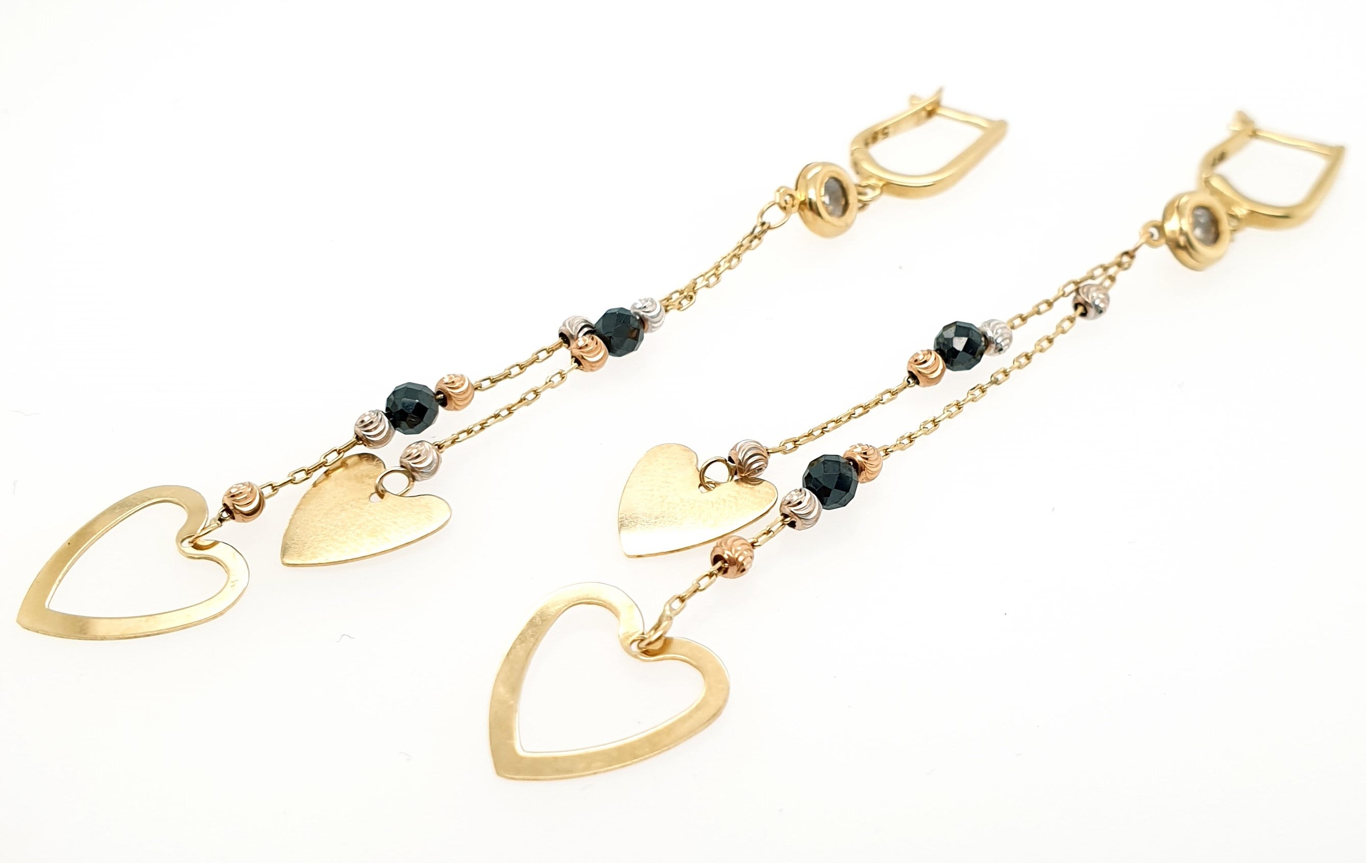 Gold Ohrringe Gelbgold Herz 585/14kt Zirkonia