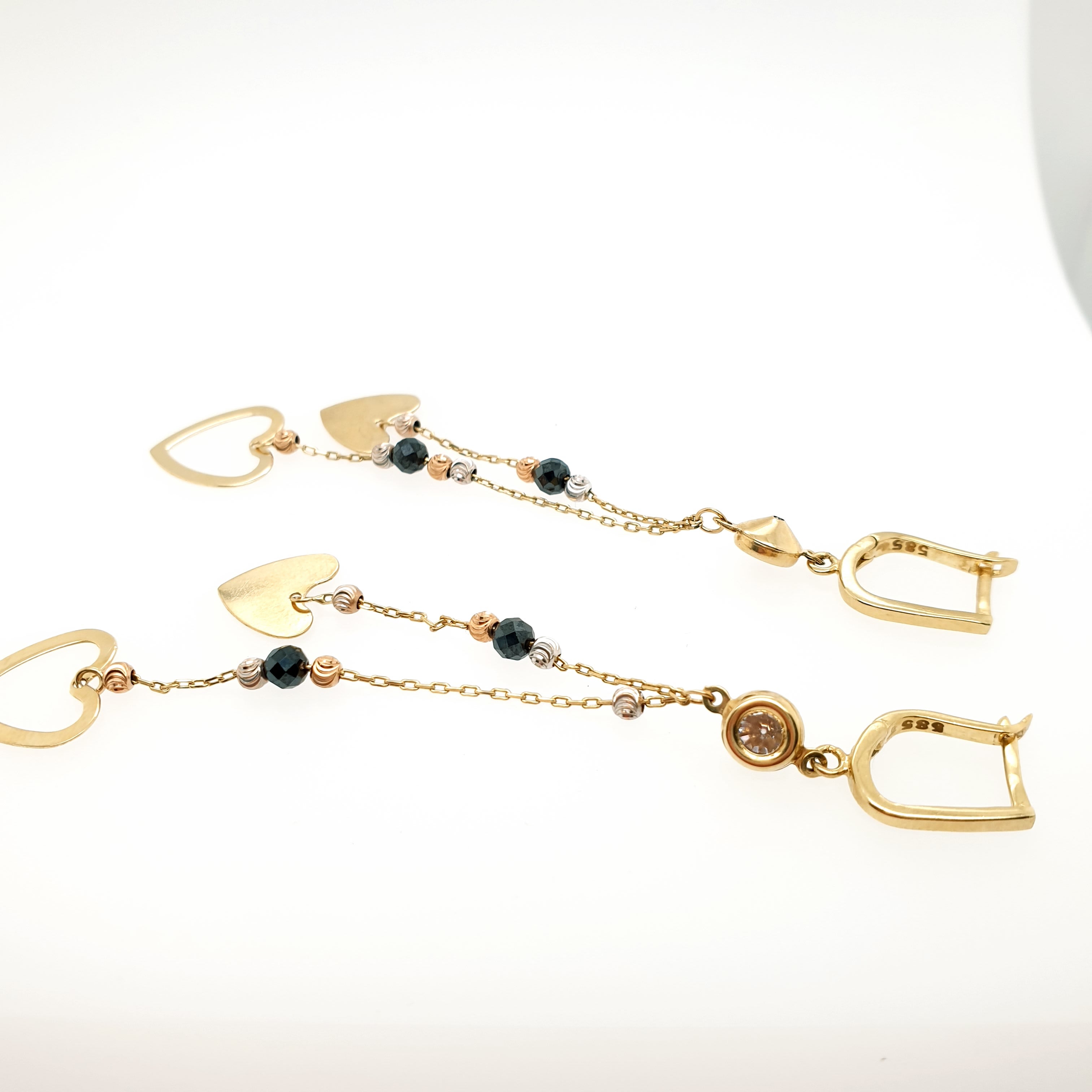 Gold Ohrringe Gelbgold Herz 585/14kt Zirkonia