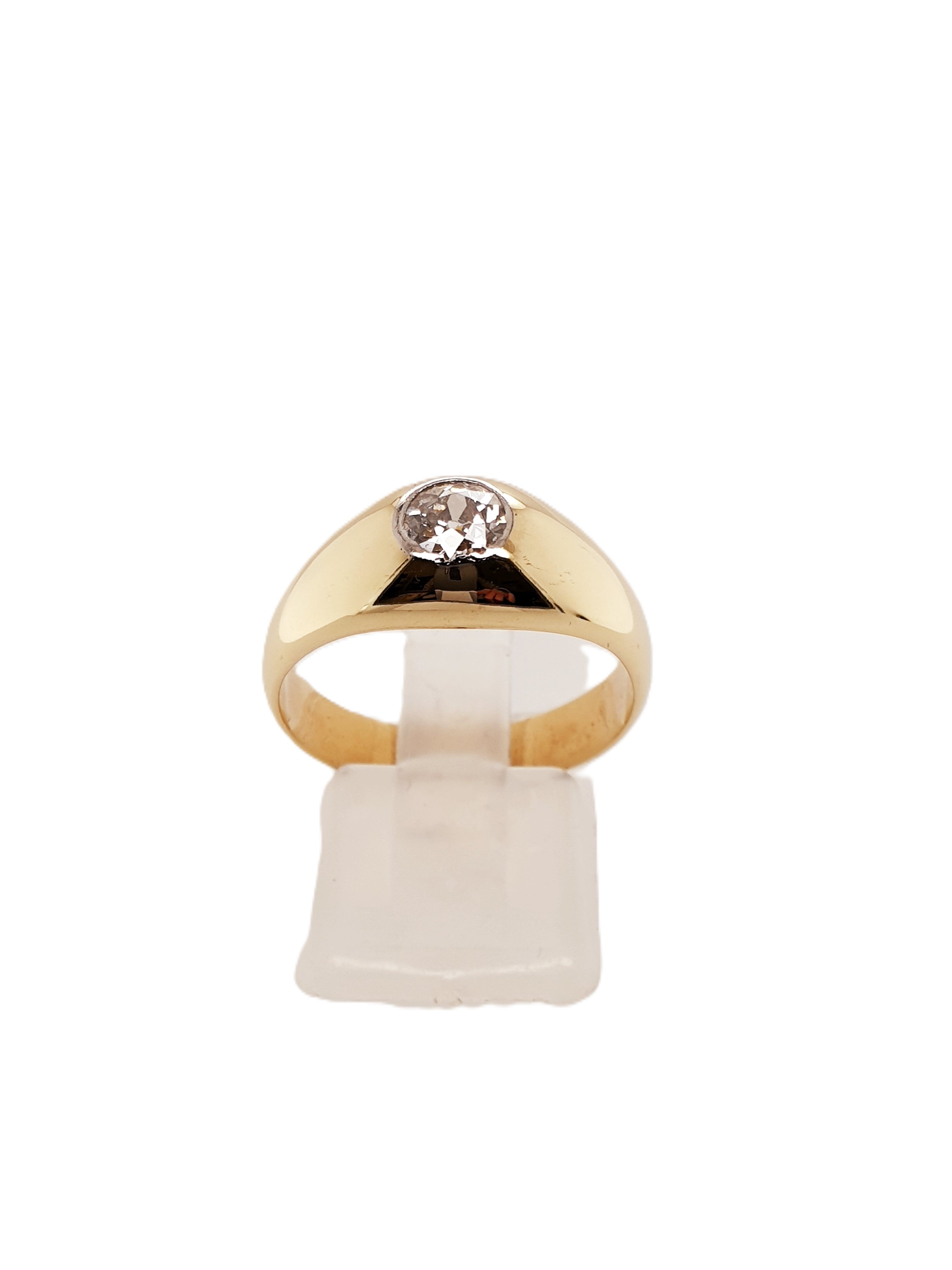 Diamant Gold Ring 585/14kt Gr.60 0,50ct Altschliff