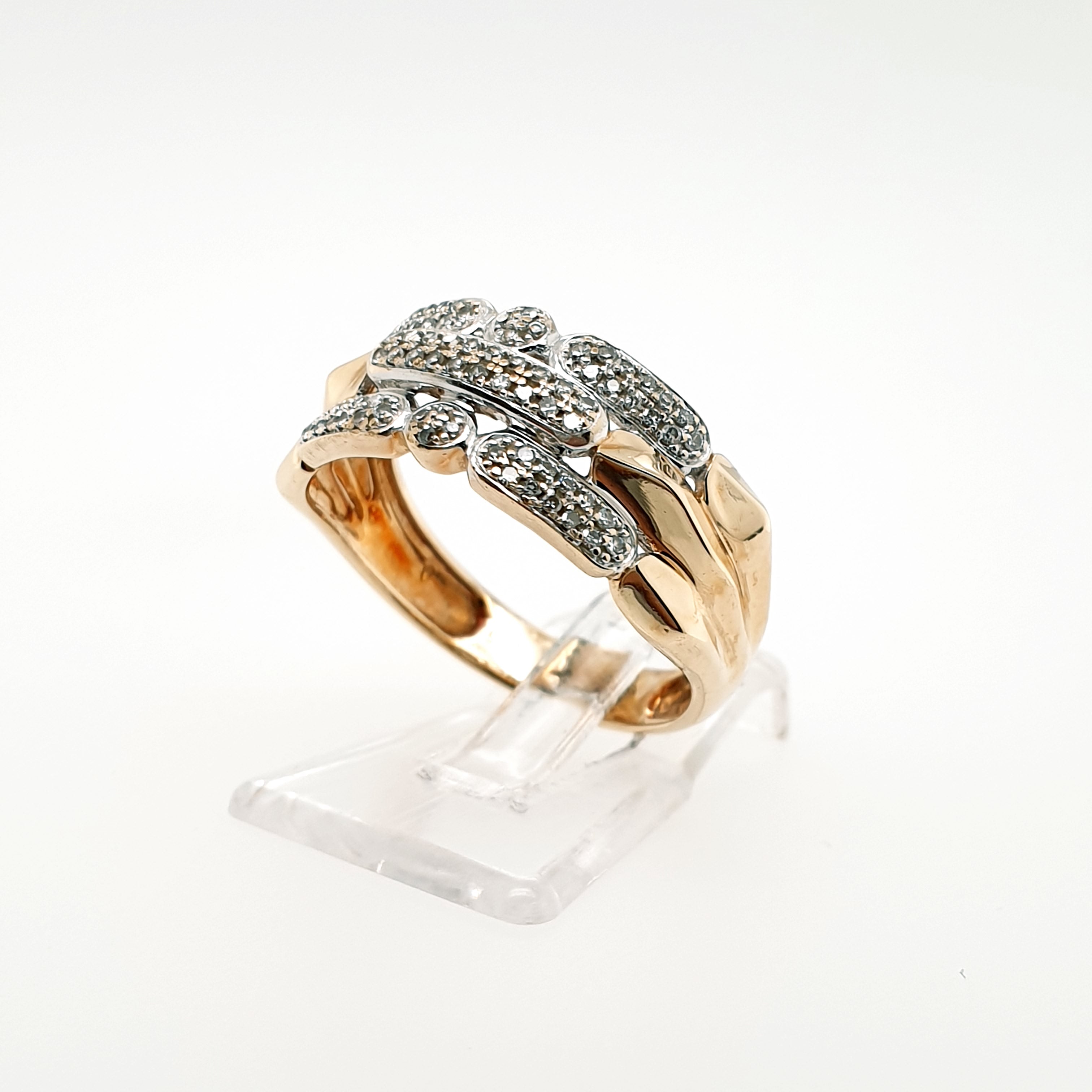 Goldring 57 Diamanten 375 Gr. 56