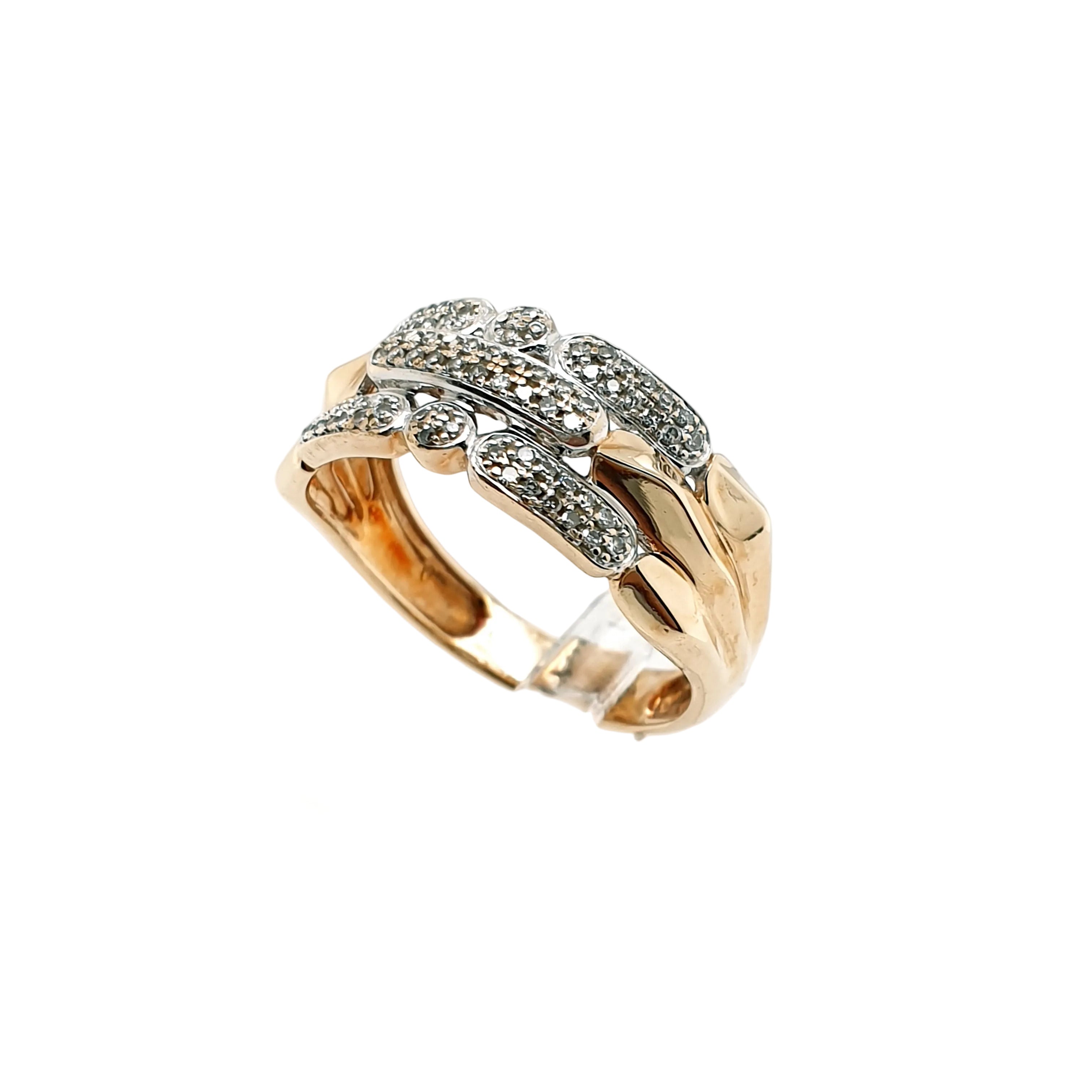 Goldring 57 Diamanten 375 Gr. 56
