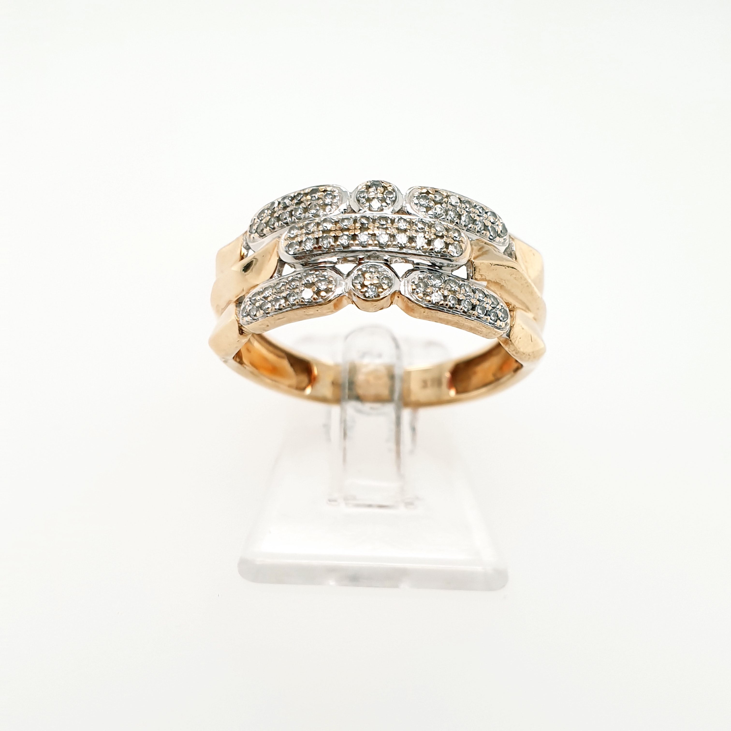 Goldring 57 Diamanten 375 Gr. 56