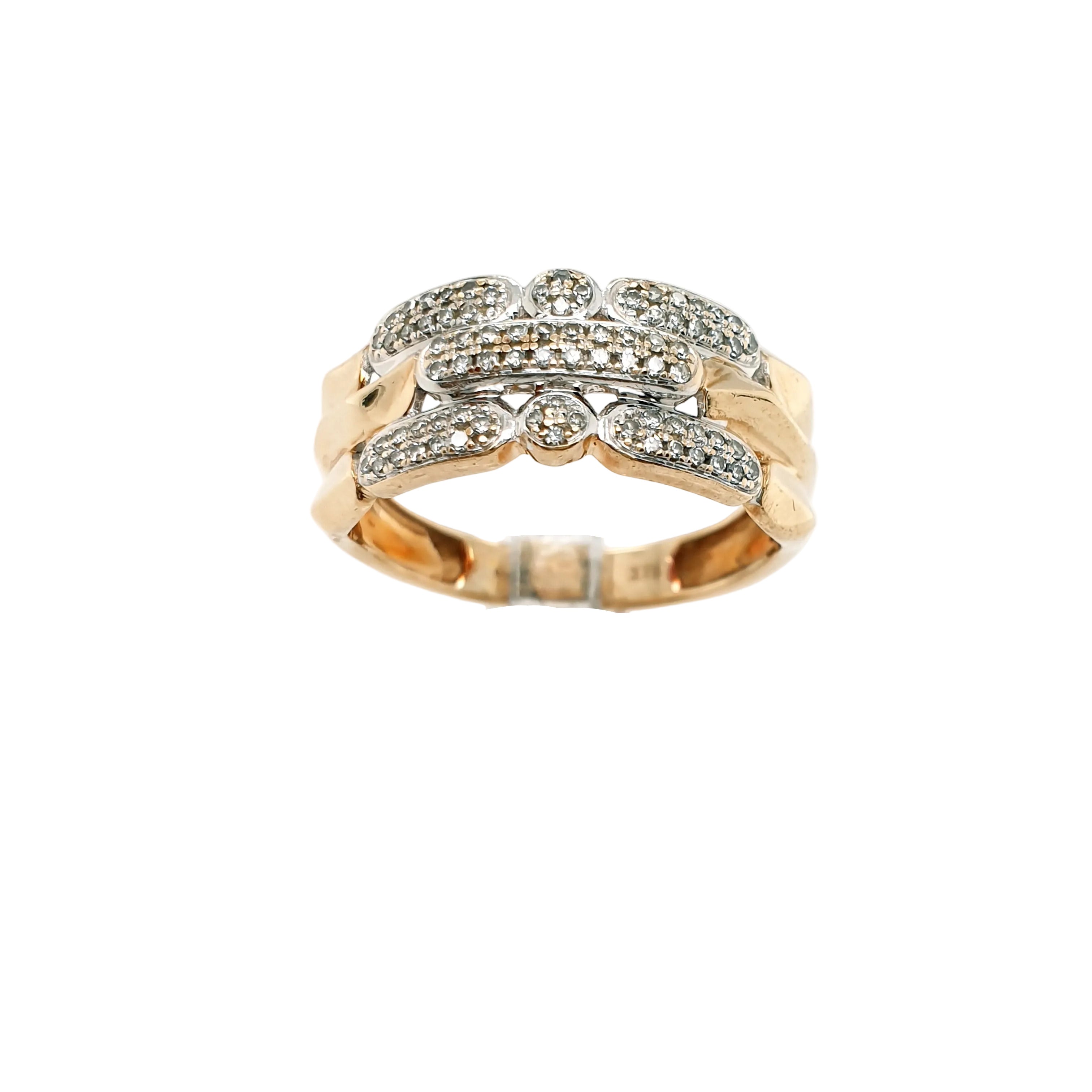 Goldring 57 Diamanten 375 Gr. 56