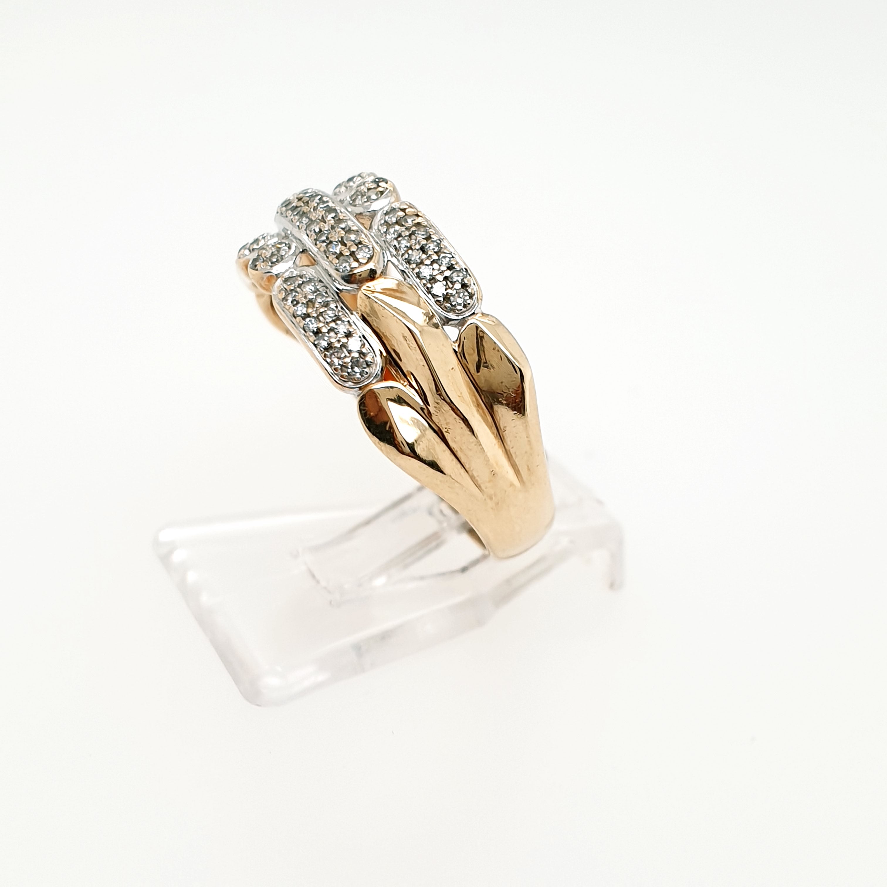 Goldring 57 Diamanten 375 Gr. 56