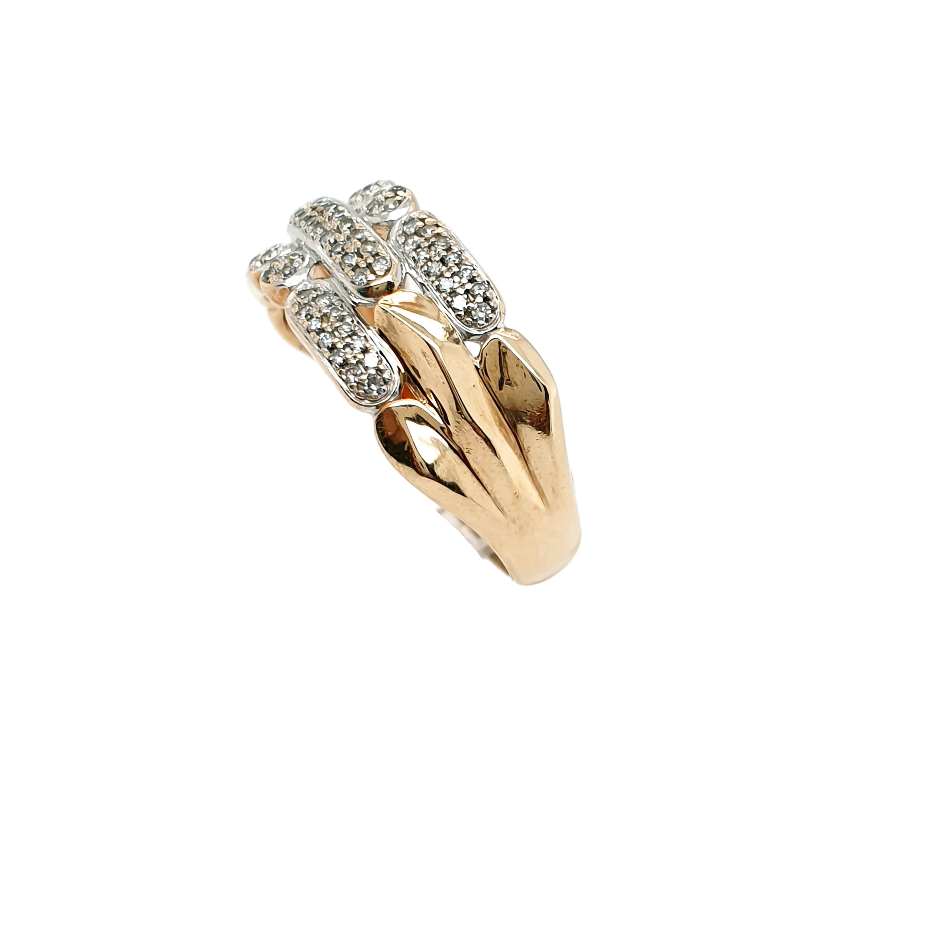 Goldring 57 Diamanten 375 Gr. 56