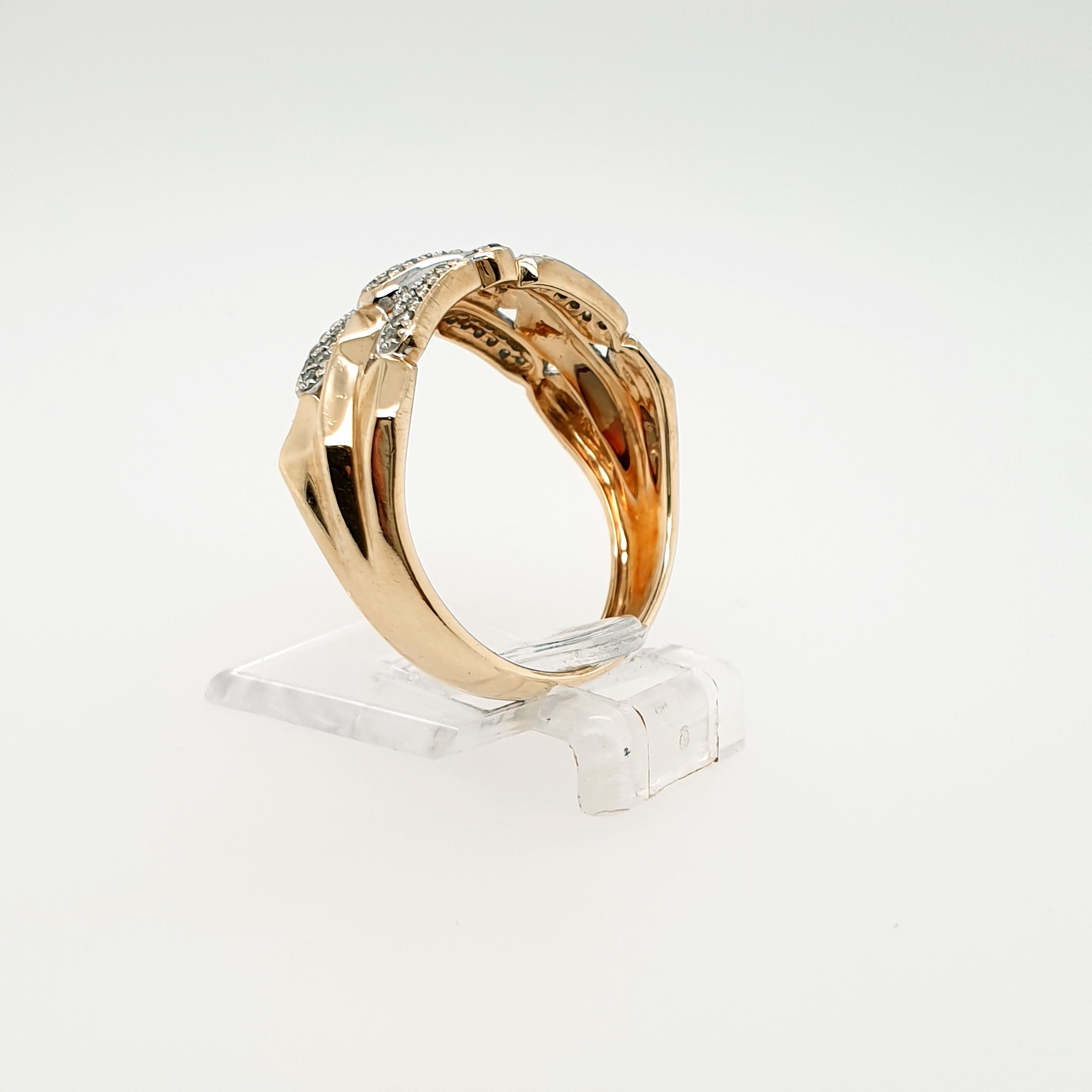Goldring 57 Diamanten 375 Gr. 56