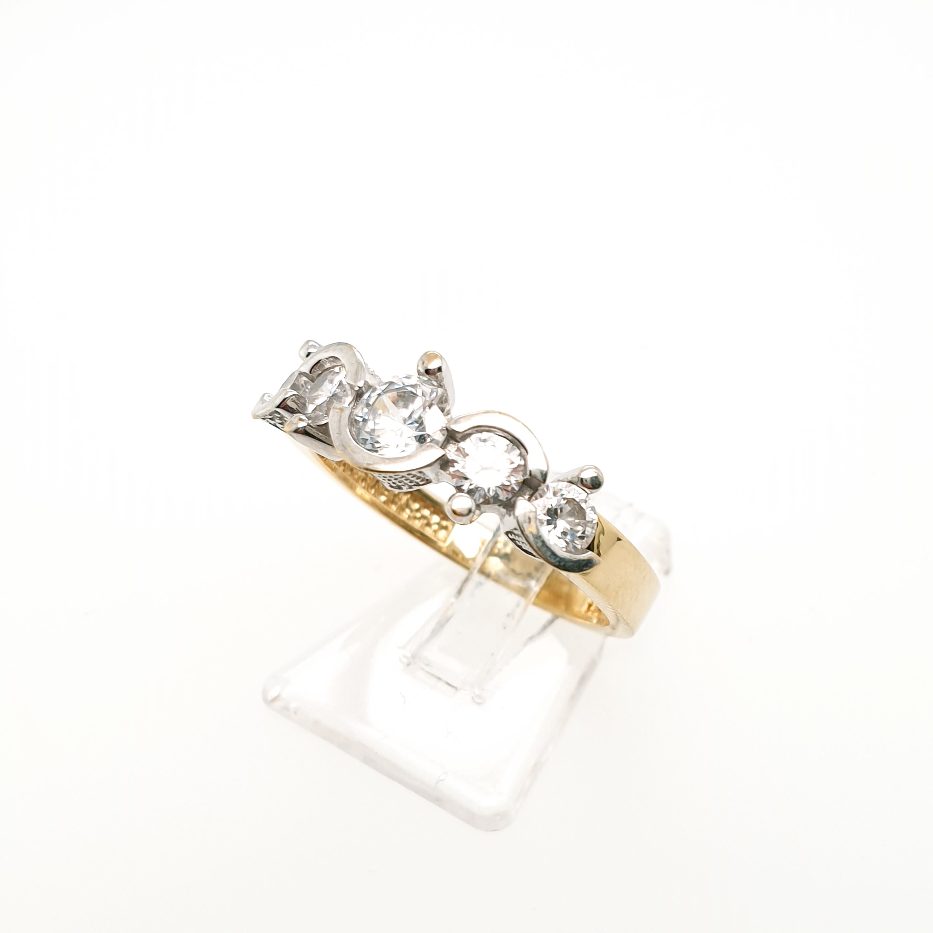 Ring Goldring 585/14kt Gelbgold Weißgold Gr.57