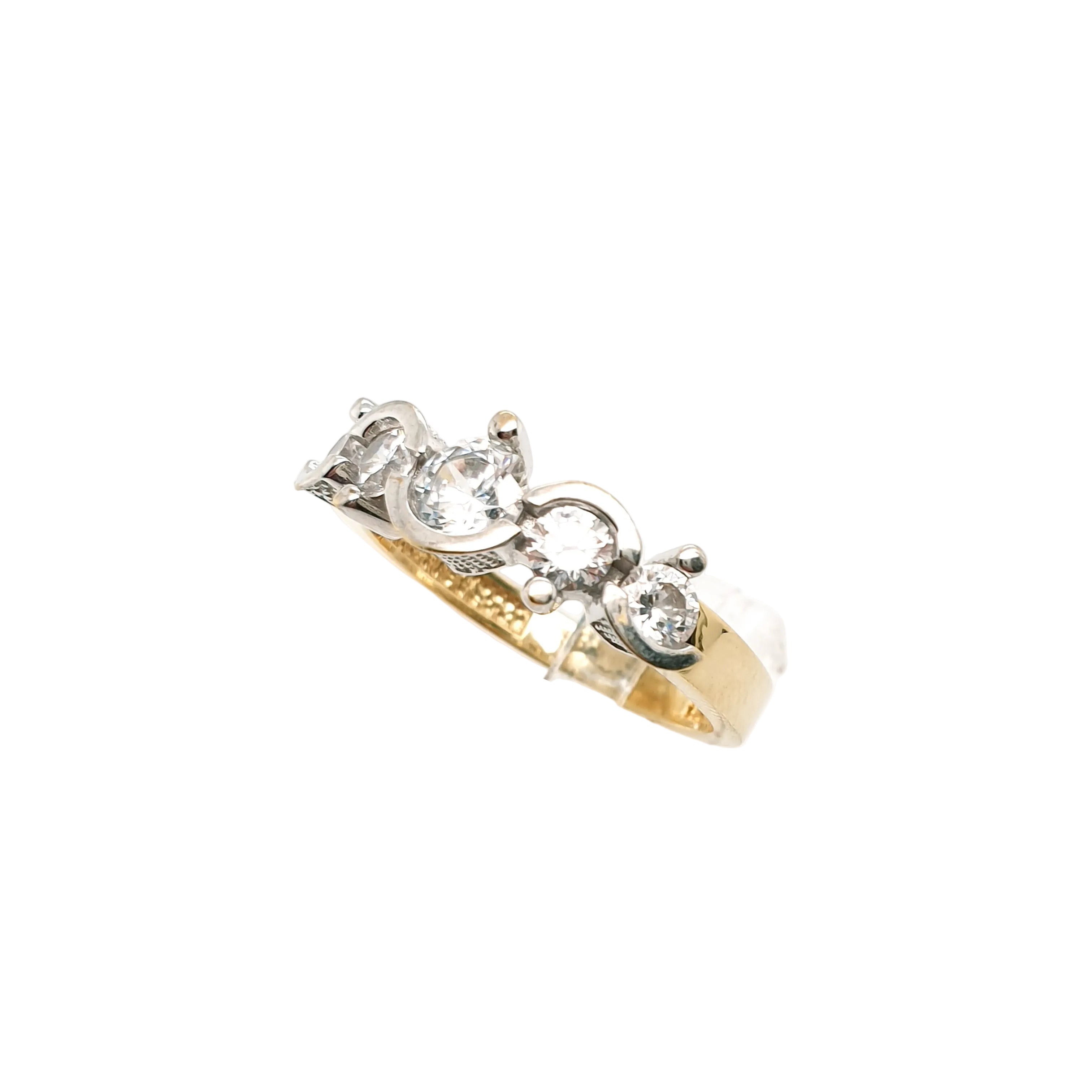 Ring Goldring 585/14kt Gelbgold Weißgold Gr.57