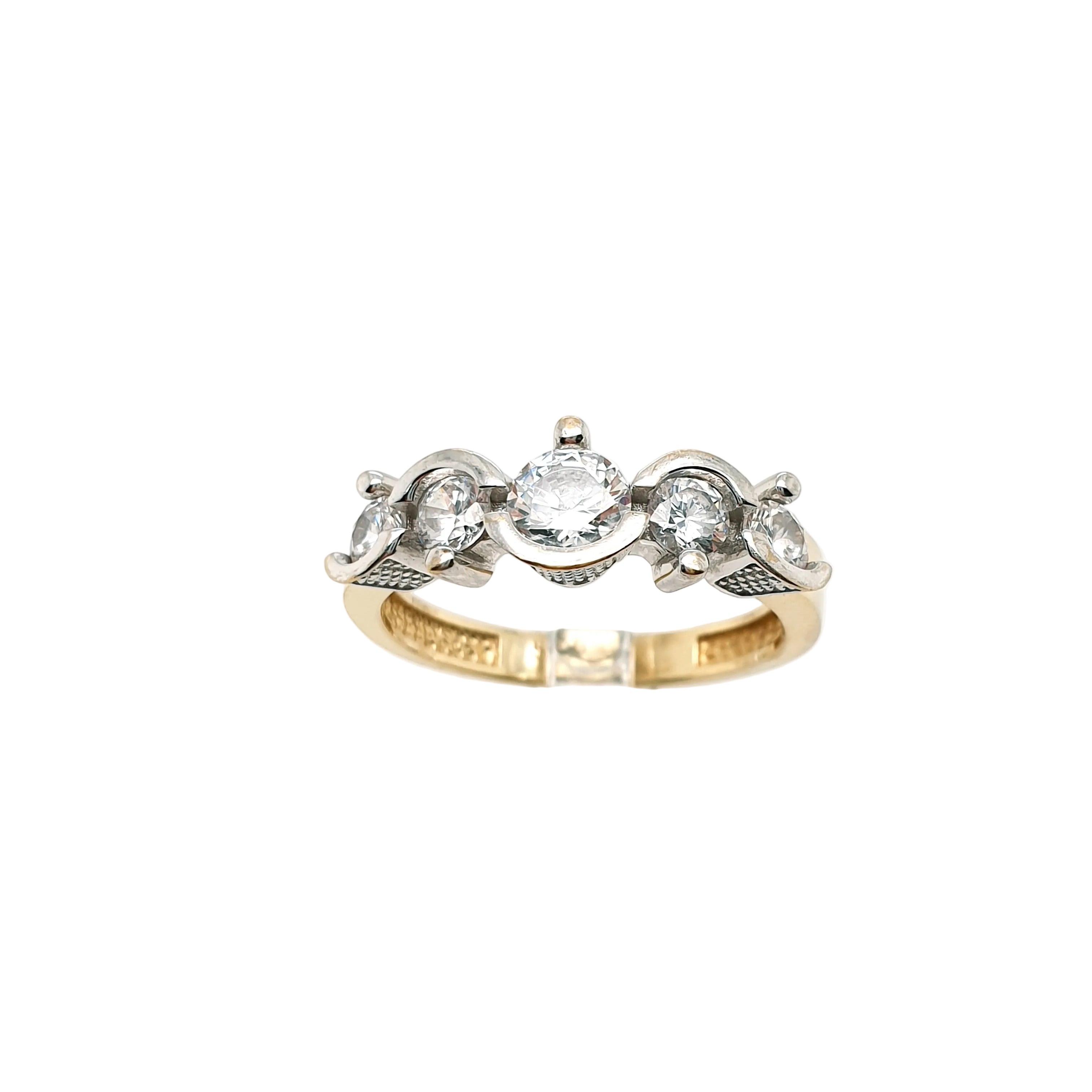 Ring Goldring 585/14kt Gelbgold Weißgold Gr.57