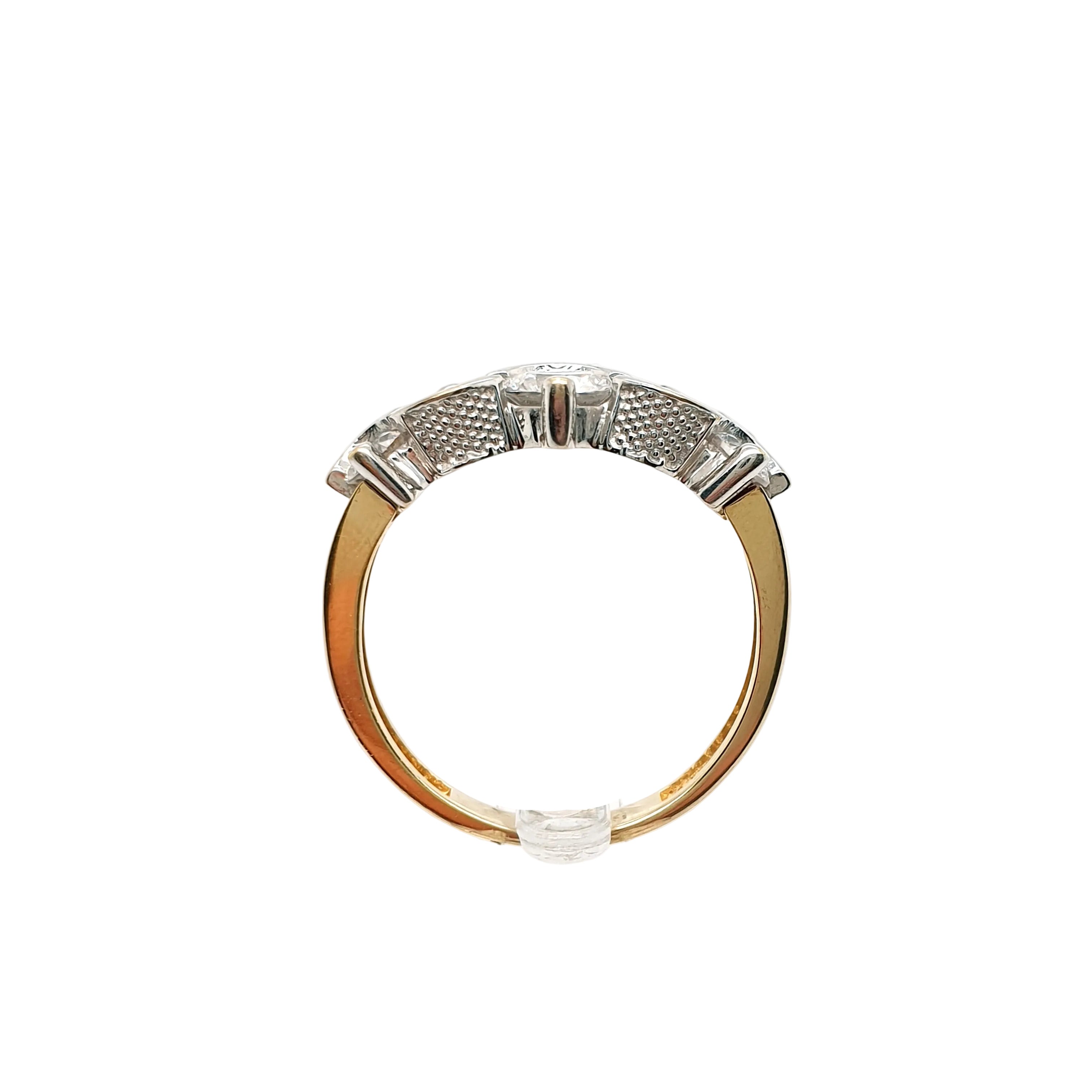 Ring Goldring 585/14kt Gelbgold Weißgold Gr.57