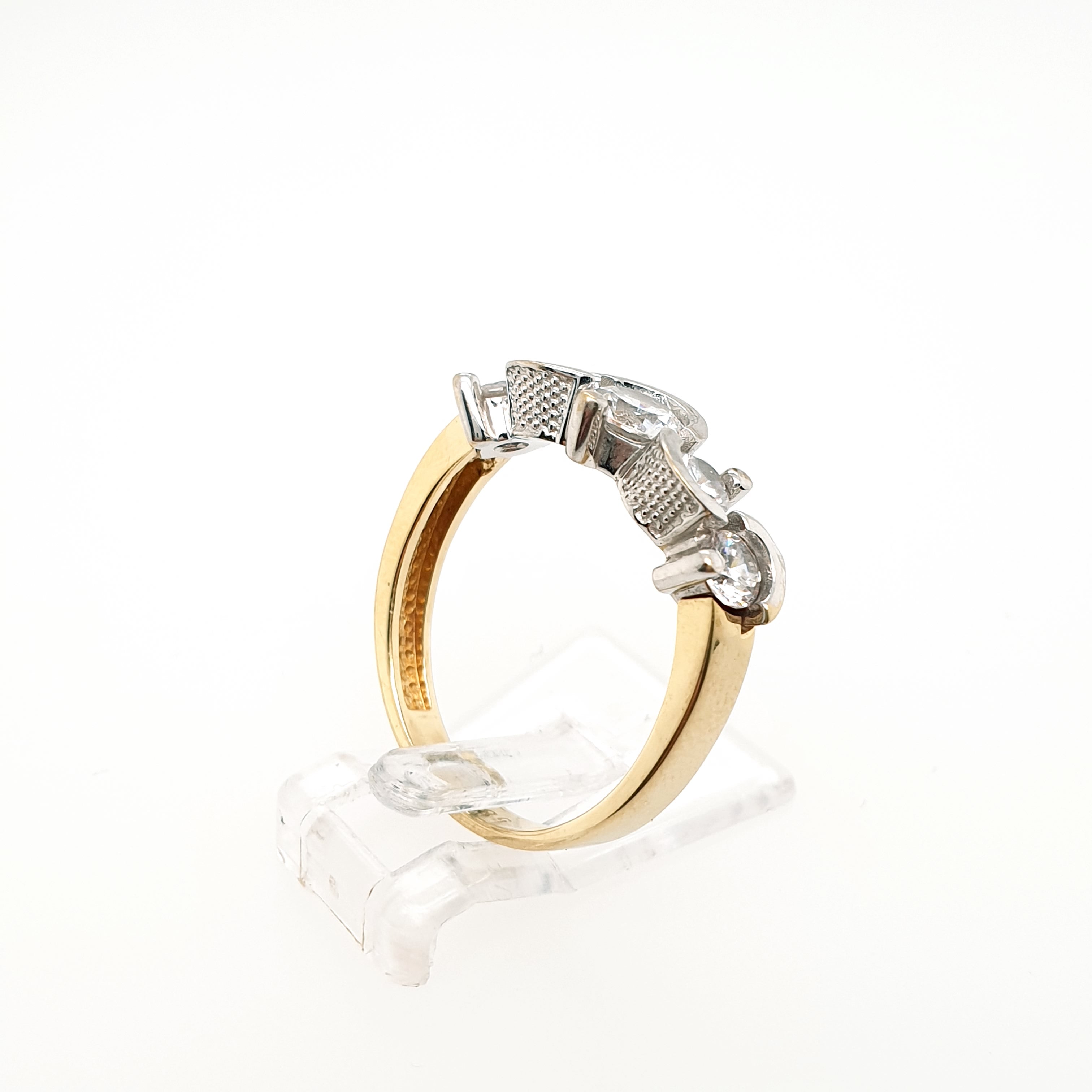 Ring Goldring 585/14kt Gelbgold Weißgold Gr.57