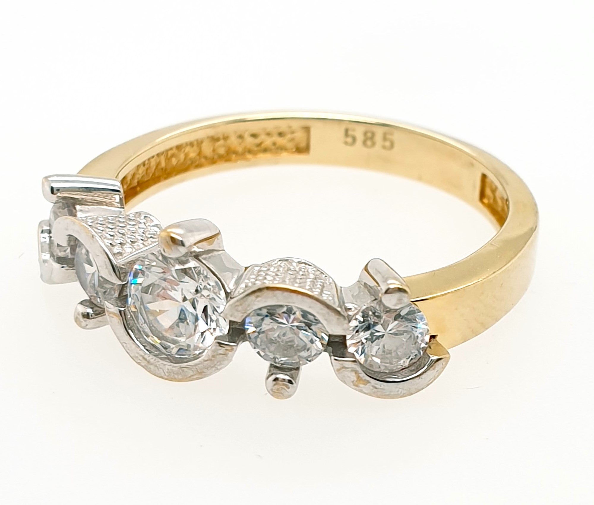 Ring Goldring 585/14kt Gelbgold Weißgold Gr.57