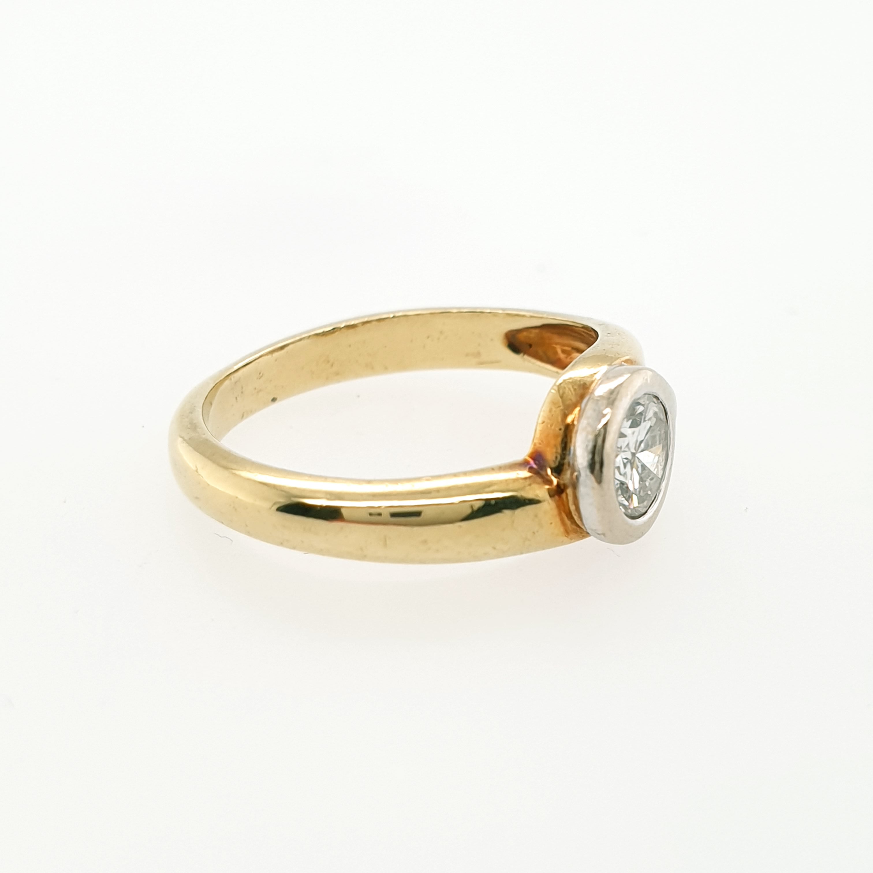 Brillant Solitär Ring 585 Gelbgold Weißgold 14kt Gr.53