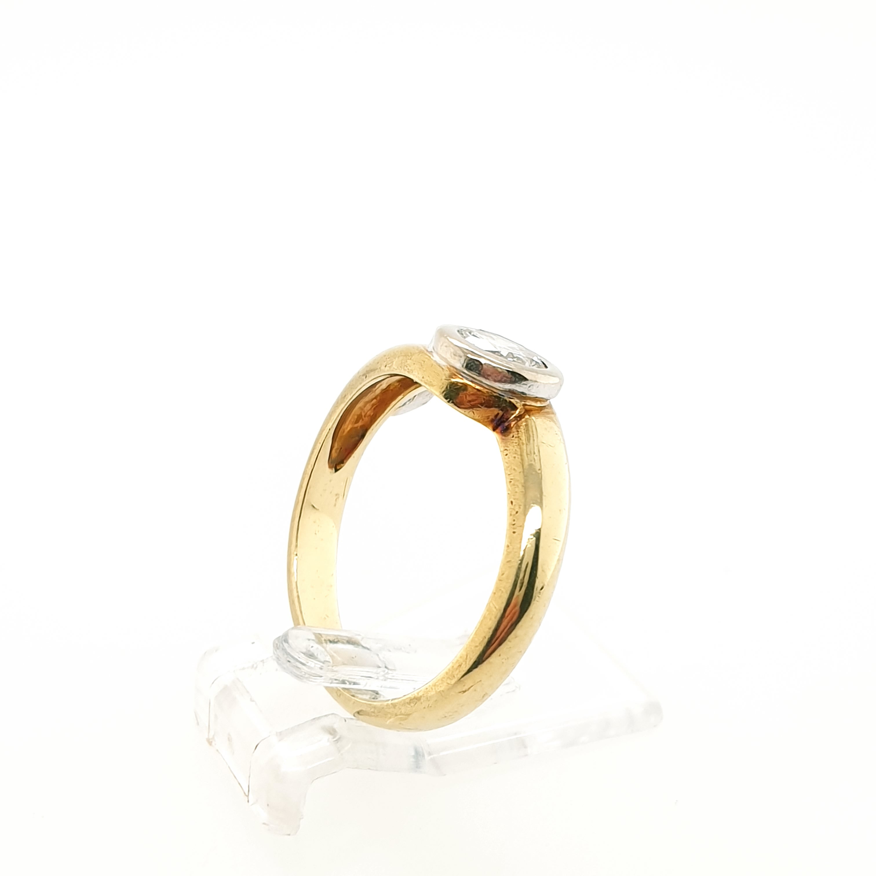 Brillant Solitär Ring 585 Gelbgold Weißgold 14kt Gr.53