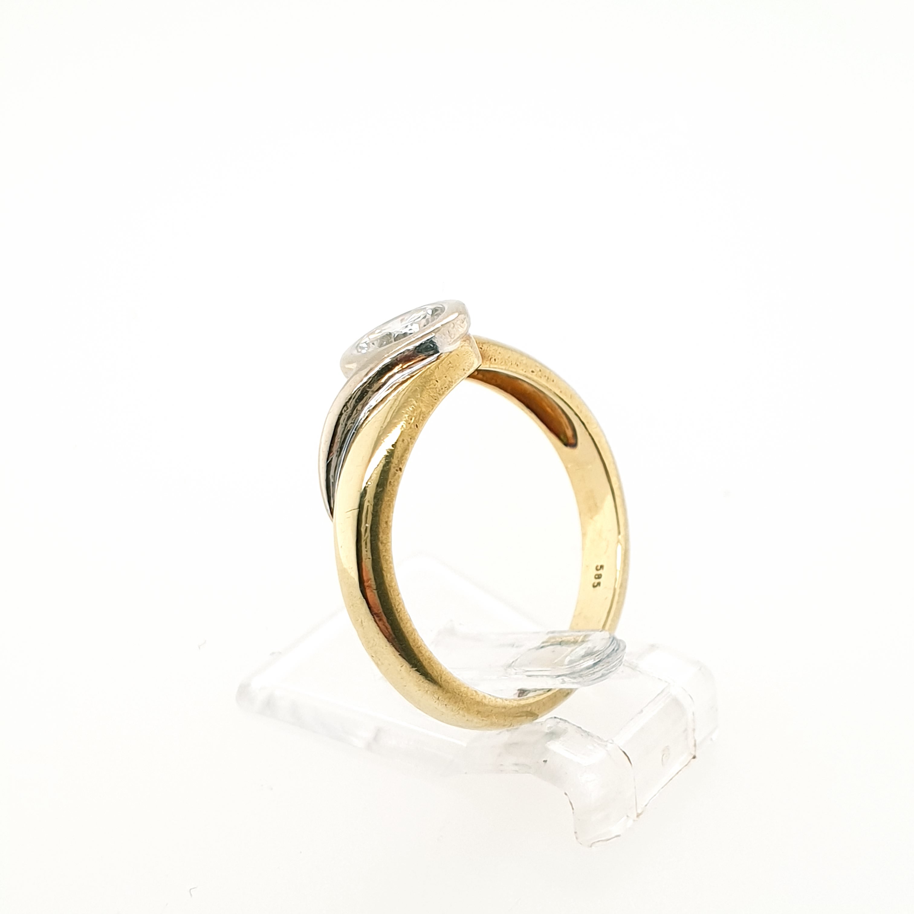 Brillant Solitär Ring 585 Gelbgold Weißgold 14kt Gr.53
