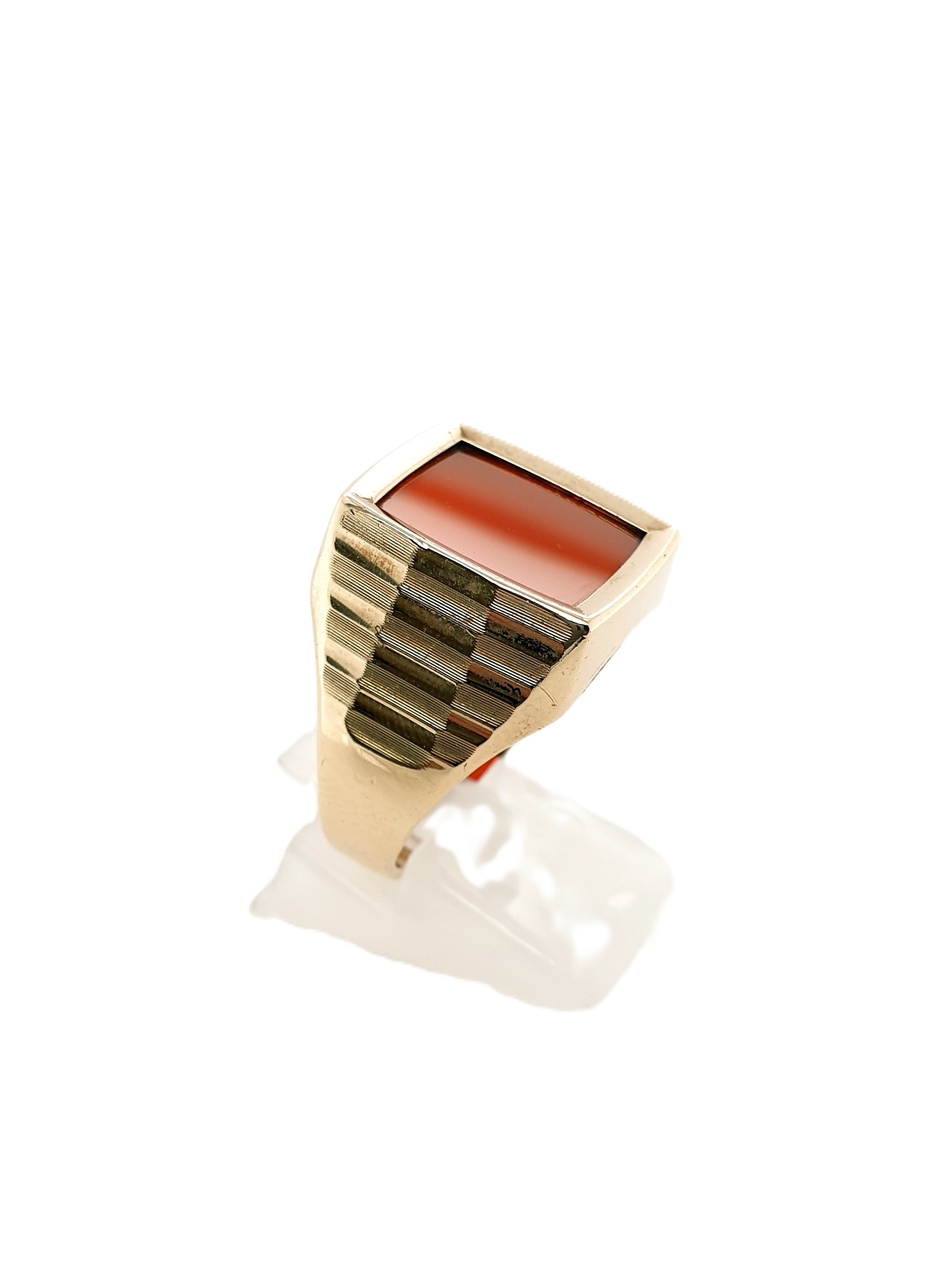 Gold Ring 333/8k Gr.65 Schmuckstein Orange-Braun