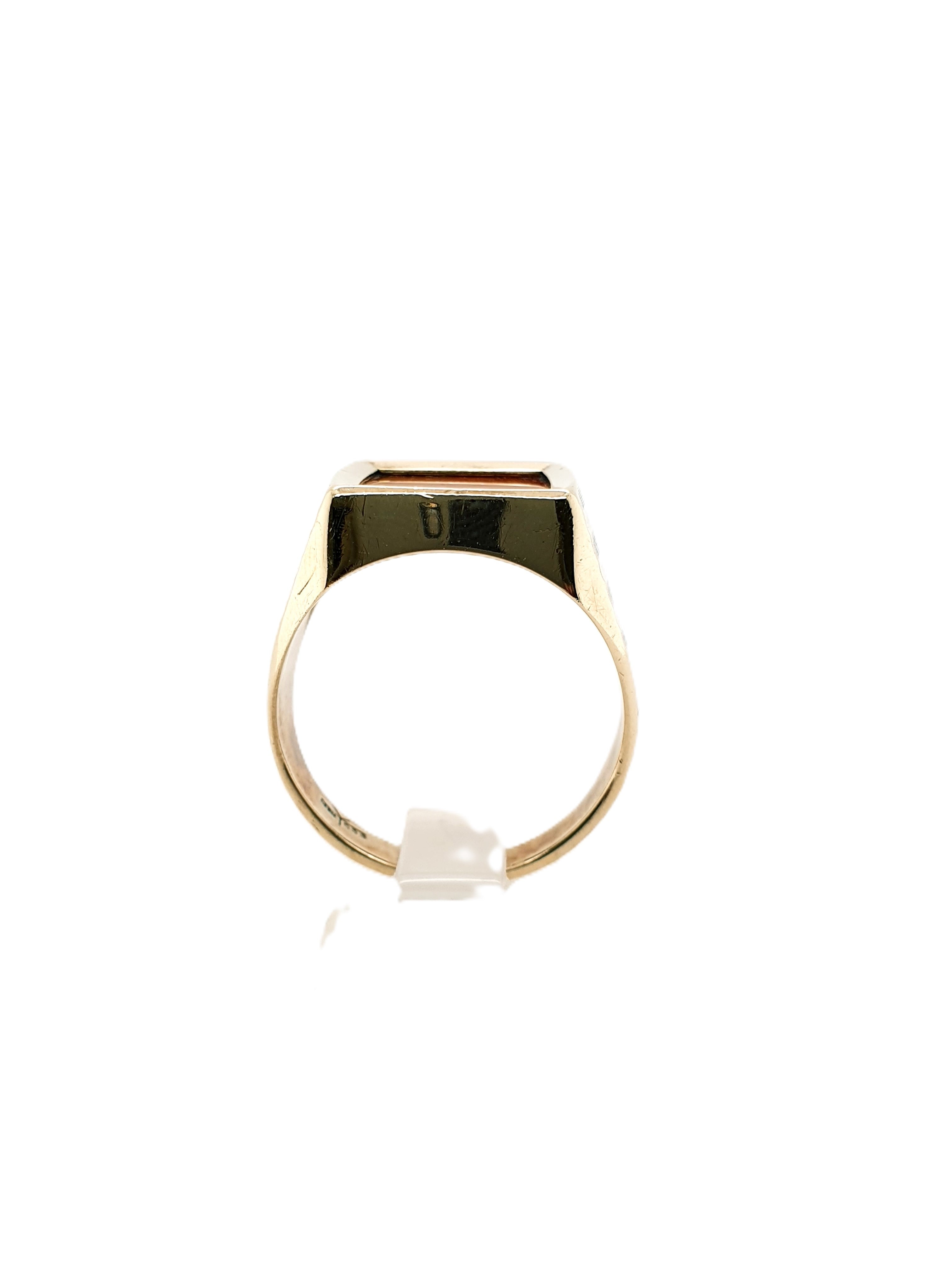 Gold Ring 333/8k Gr.65 Schmuckstein Orange-Braun