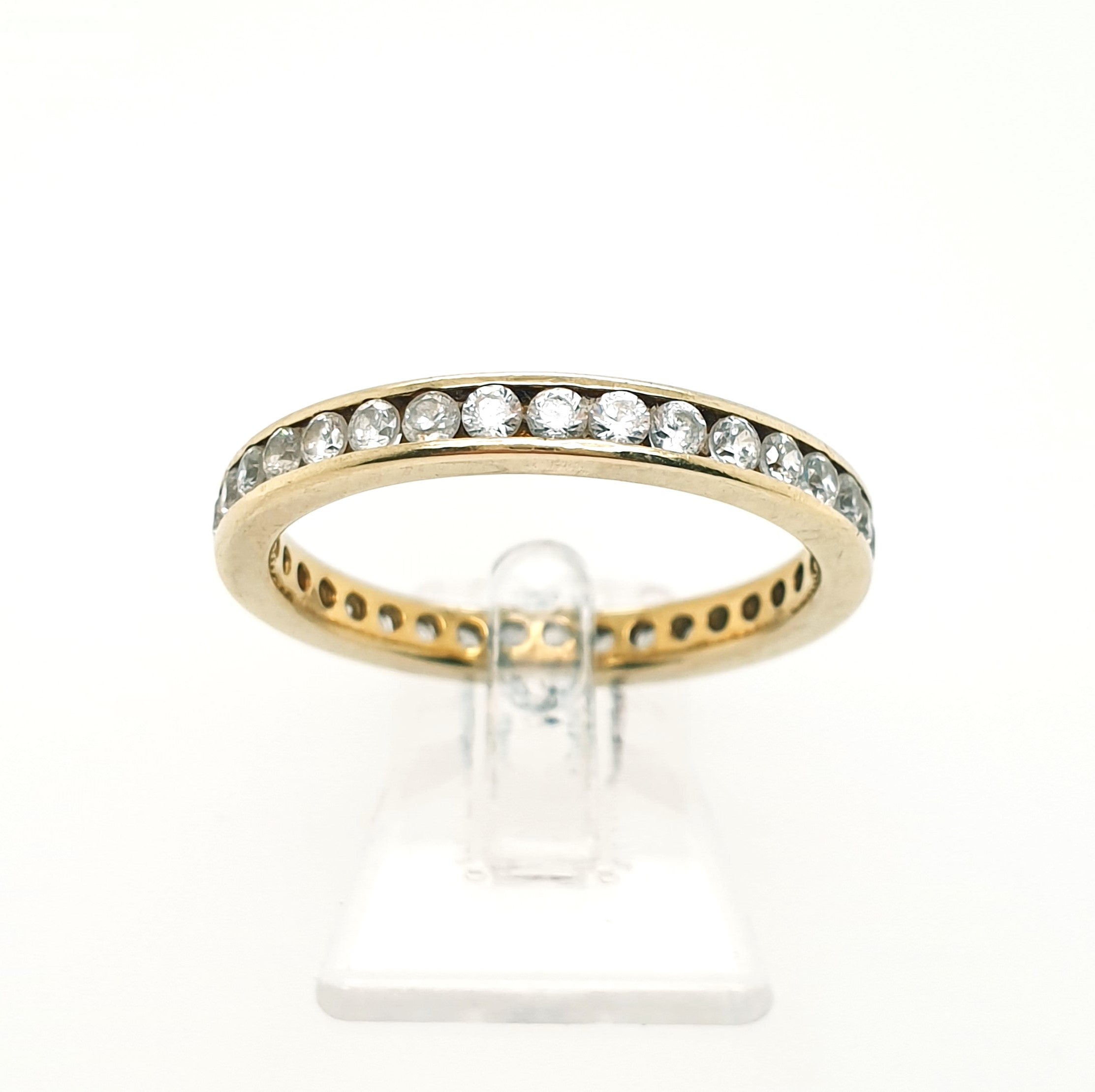 Ring Memory Goldring 375 9 Karat Gelbgold Zirkonia Gr.62