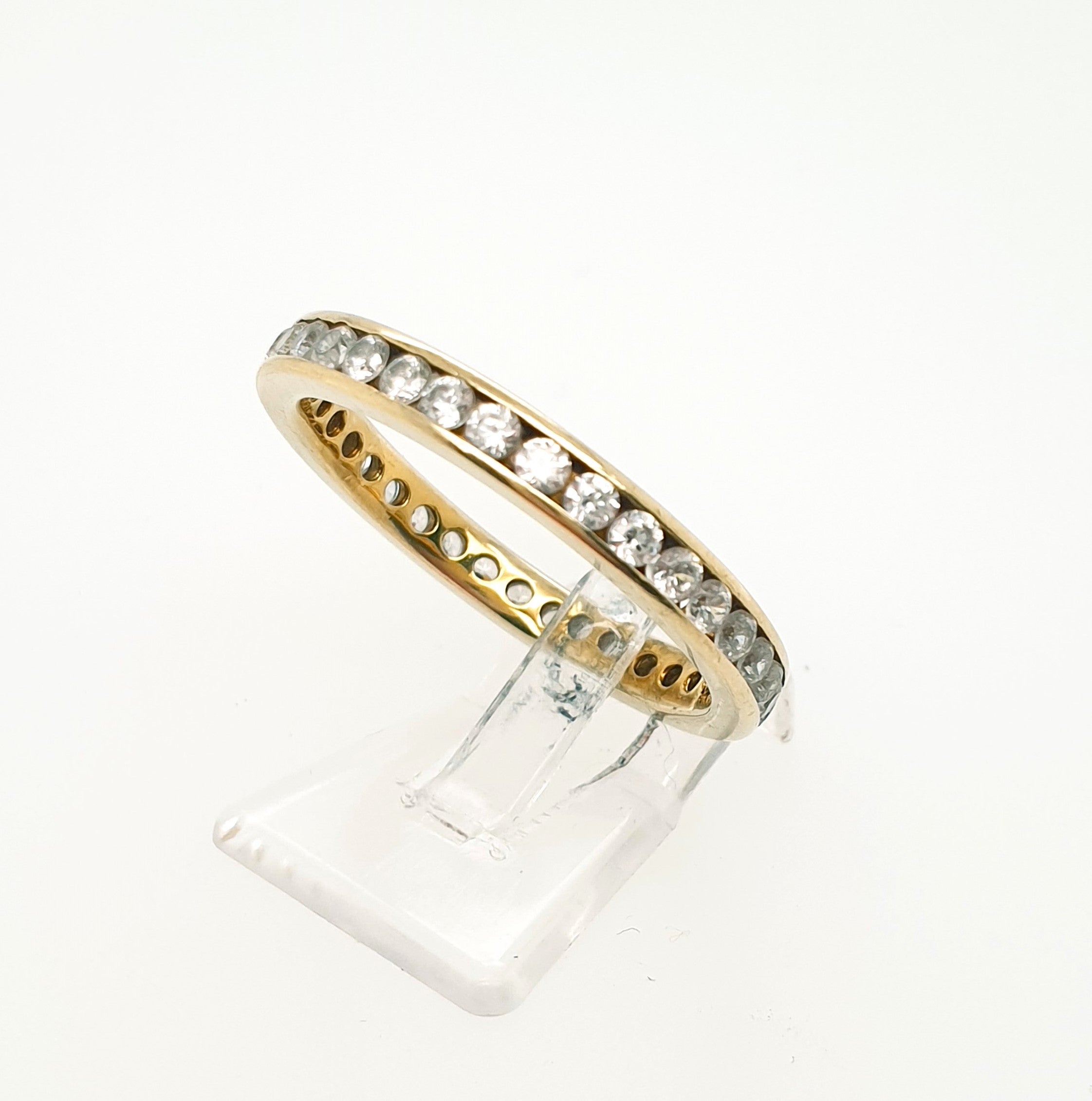 Ring Memory Goldring 375 9 Karat Gelbgold Zirkonia Gr.62