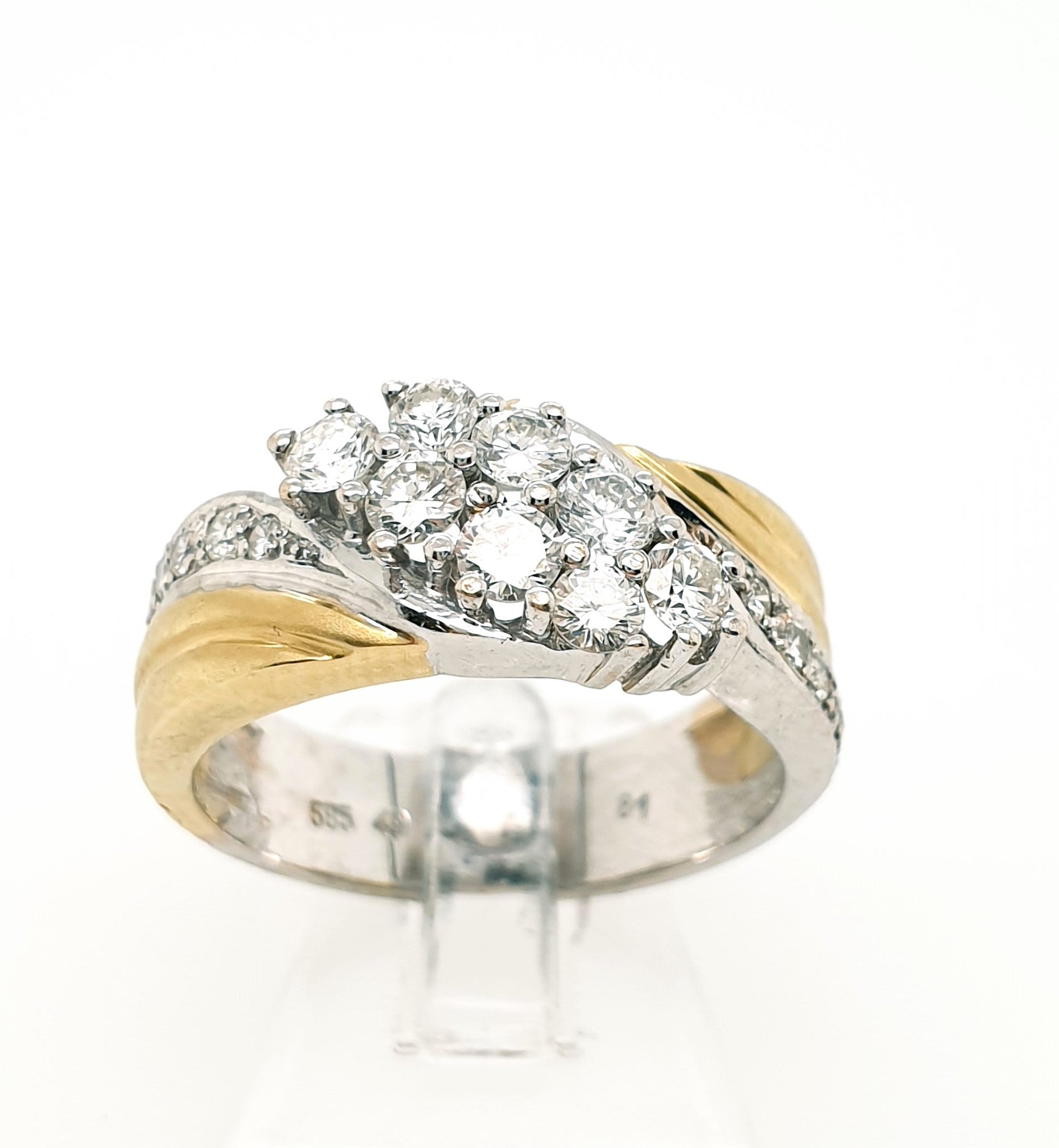 Ring Brillant Goldring 585/14kt Gelbgold Weißgold Gr.55