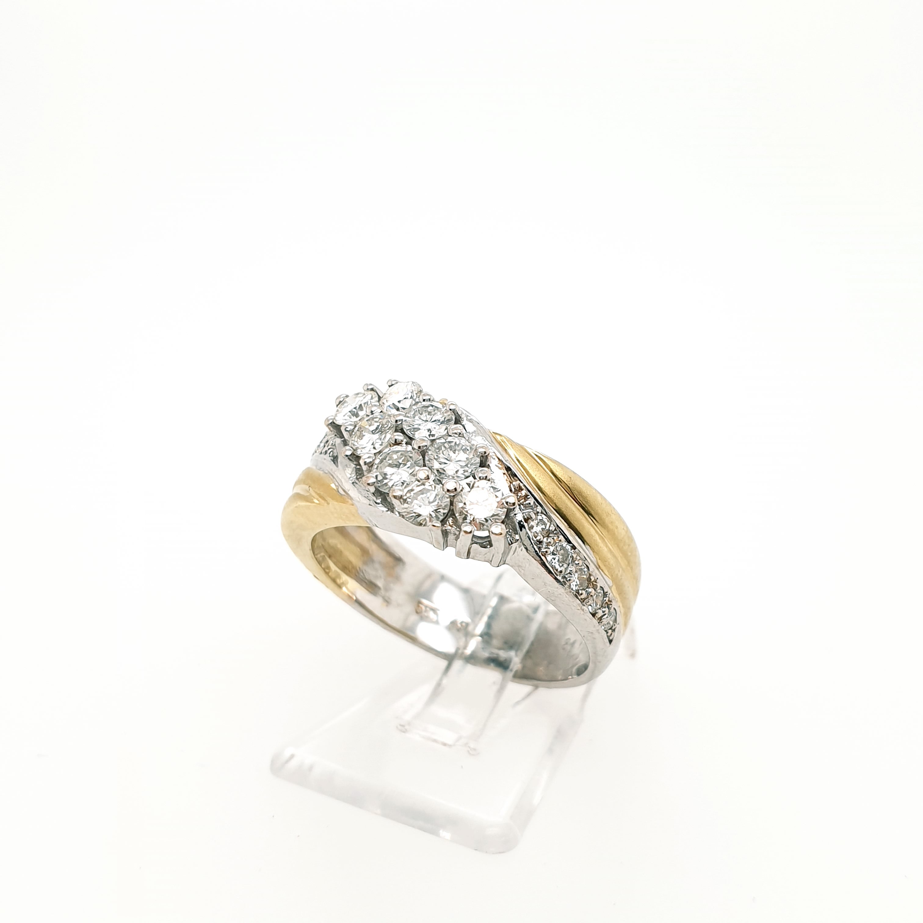 Ring Brillant Goldring 585/14kt Gelbgold Weißgold Gr.55