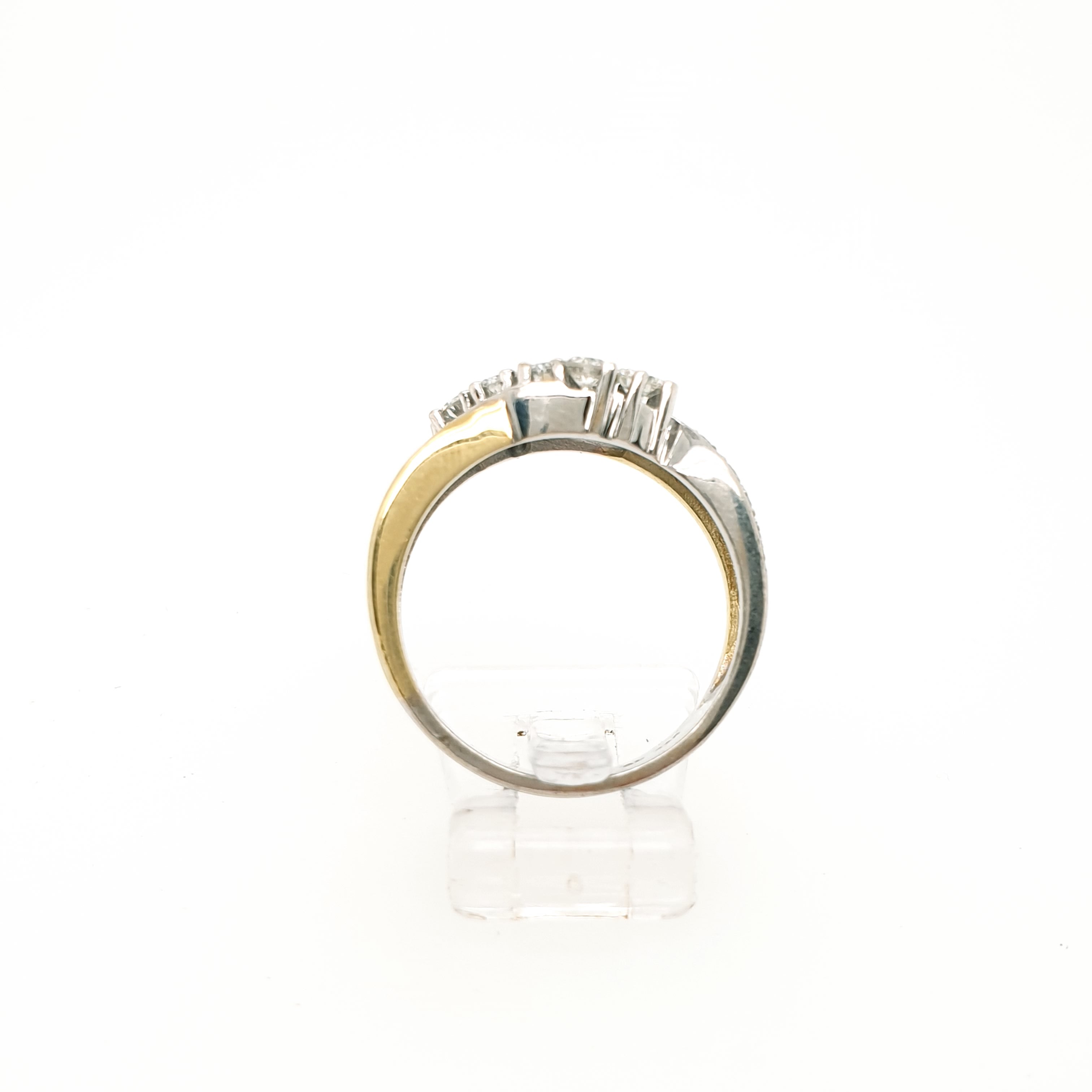 Ring Brillant Goldring 585/14kt Gelbgold Weißgold Gr.55