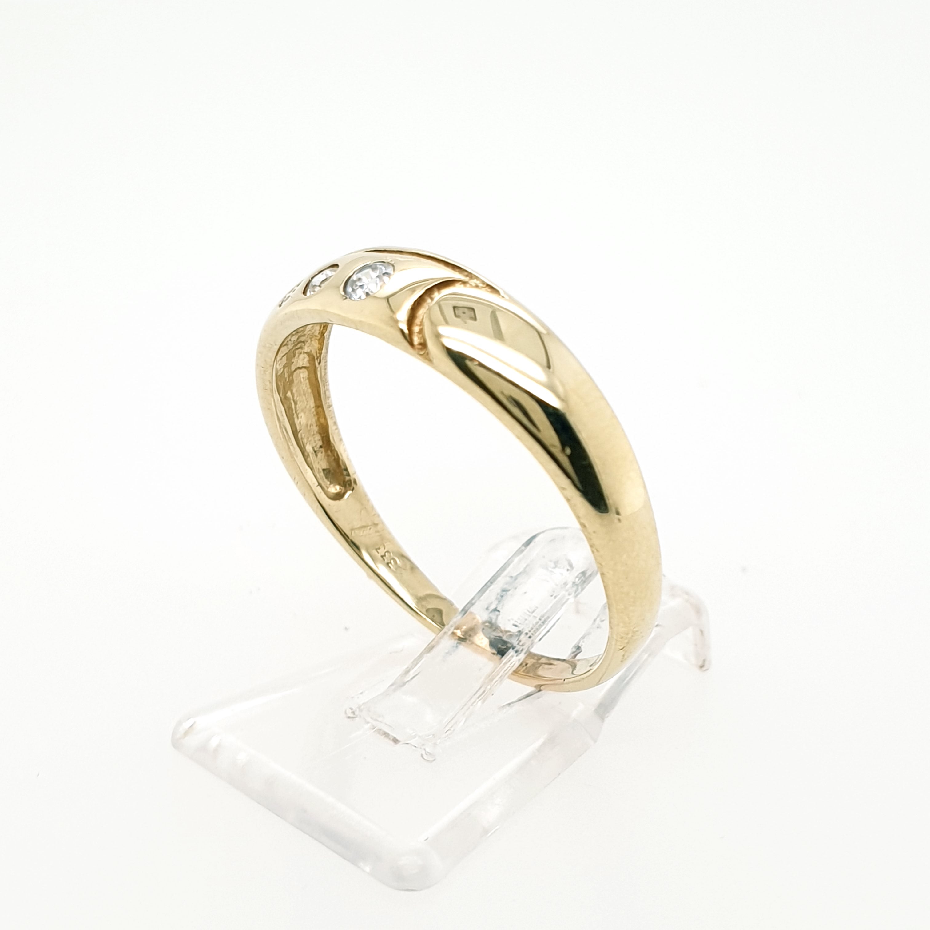 Ring Goldring 375 9 Karat Gelbgold Zirkonia Gr.58