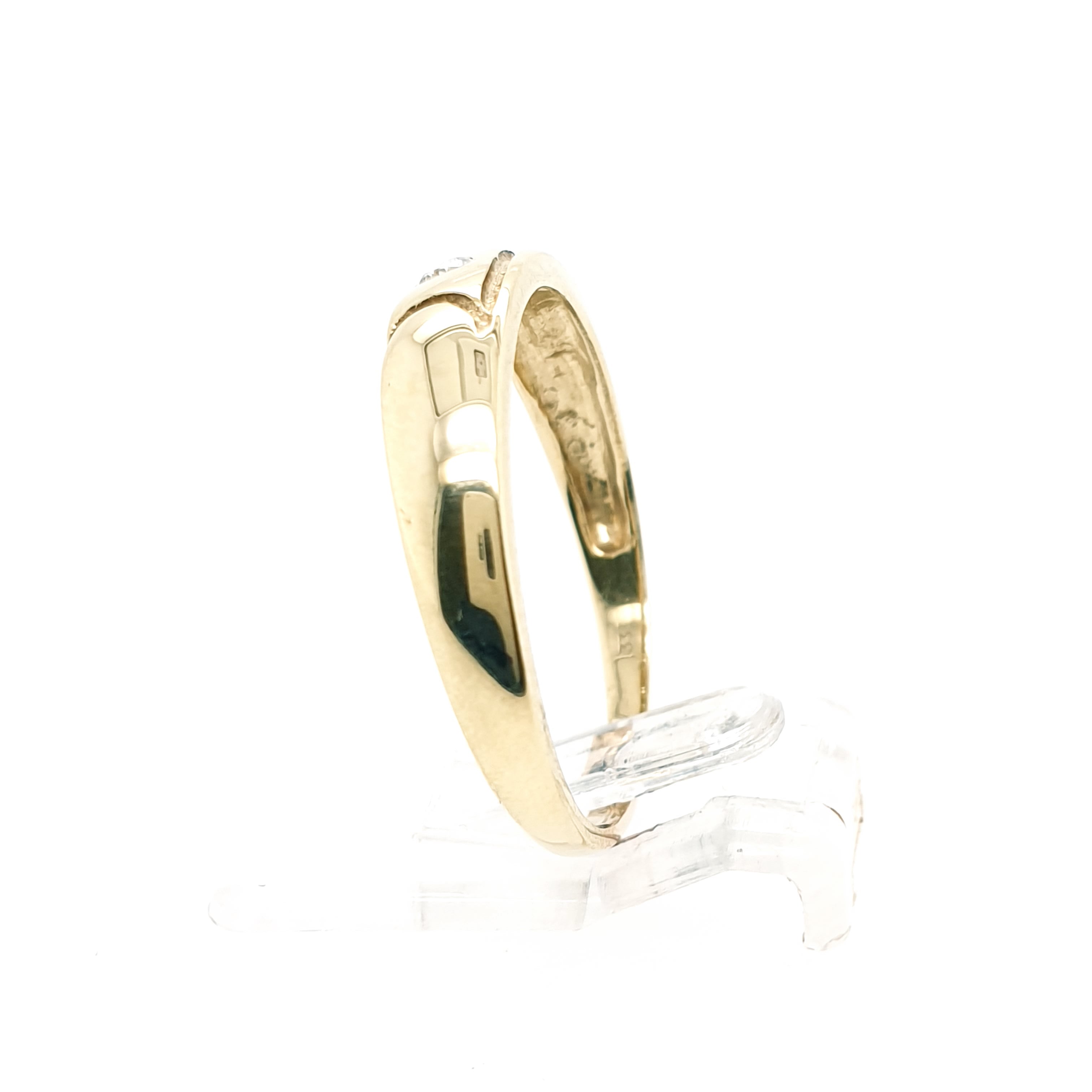Ring Goldring 375 9 Karat Gelbgold Zirkonia Gr.58