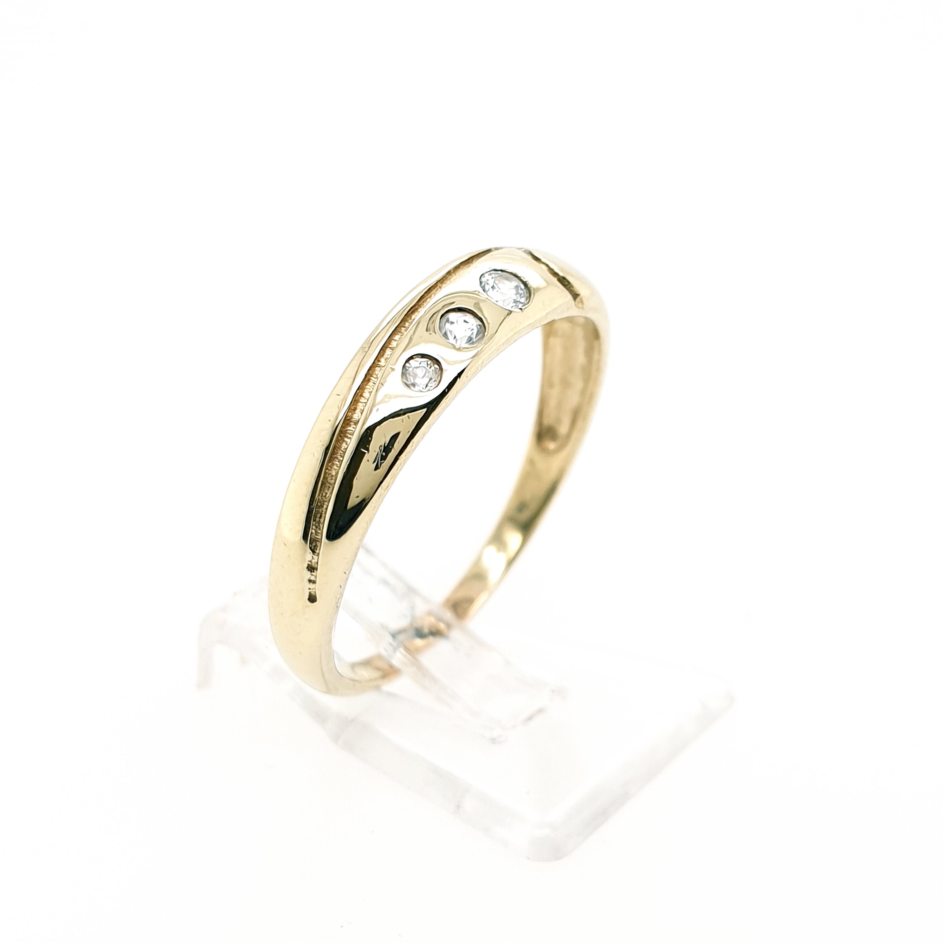 Ring Goldring 375 9 Karat Gelbgold Zirkonia Gr.58