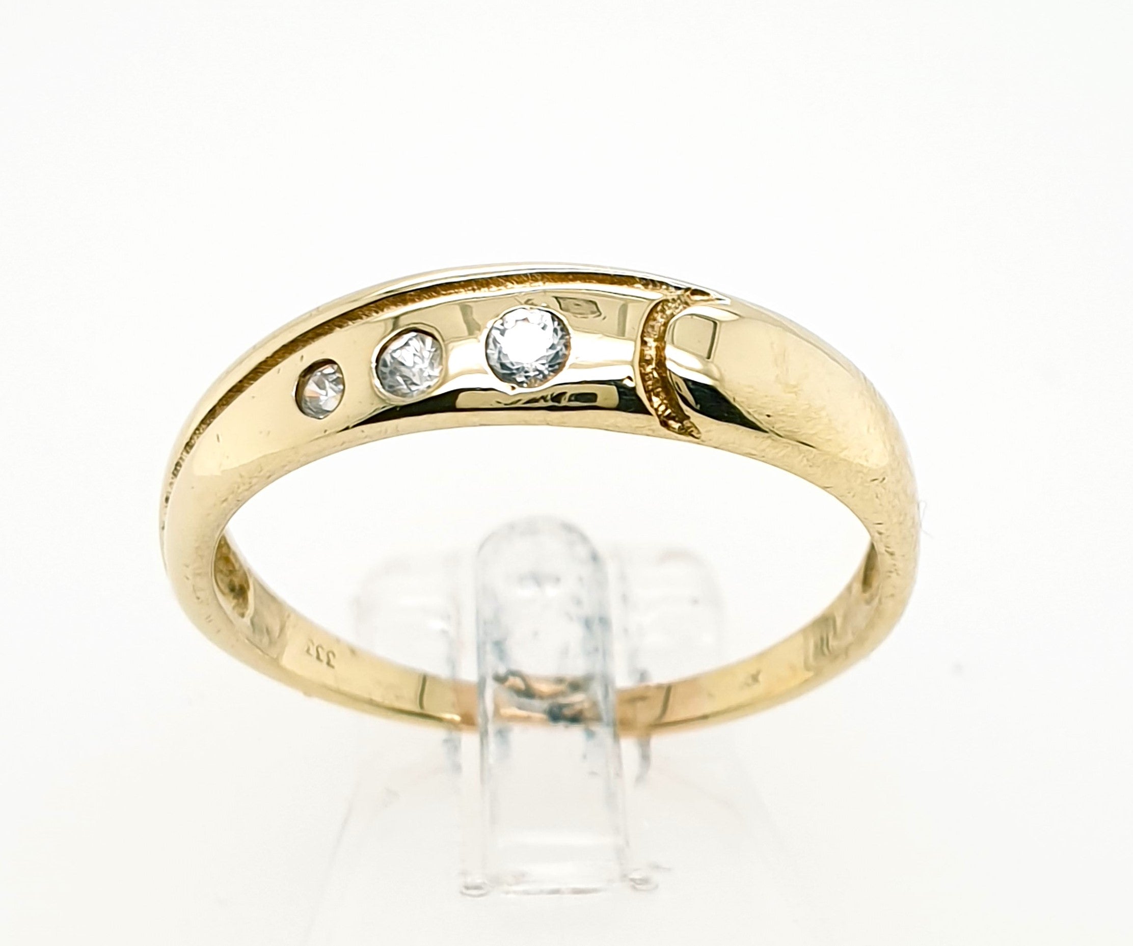 Ring Goldring 375 9 Karat Gelbgold Zirkonia Gr.58