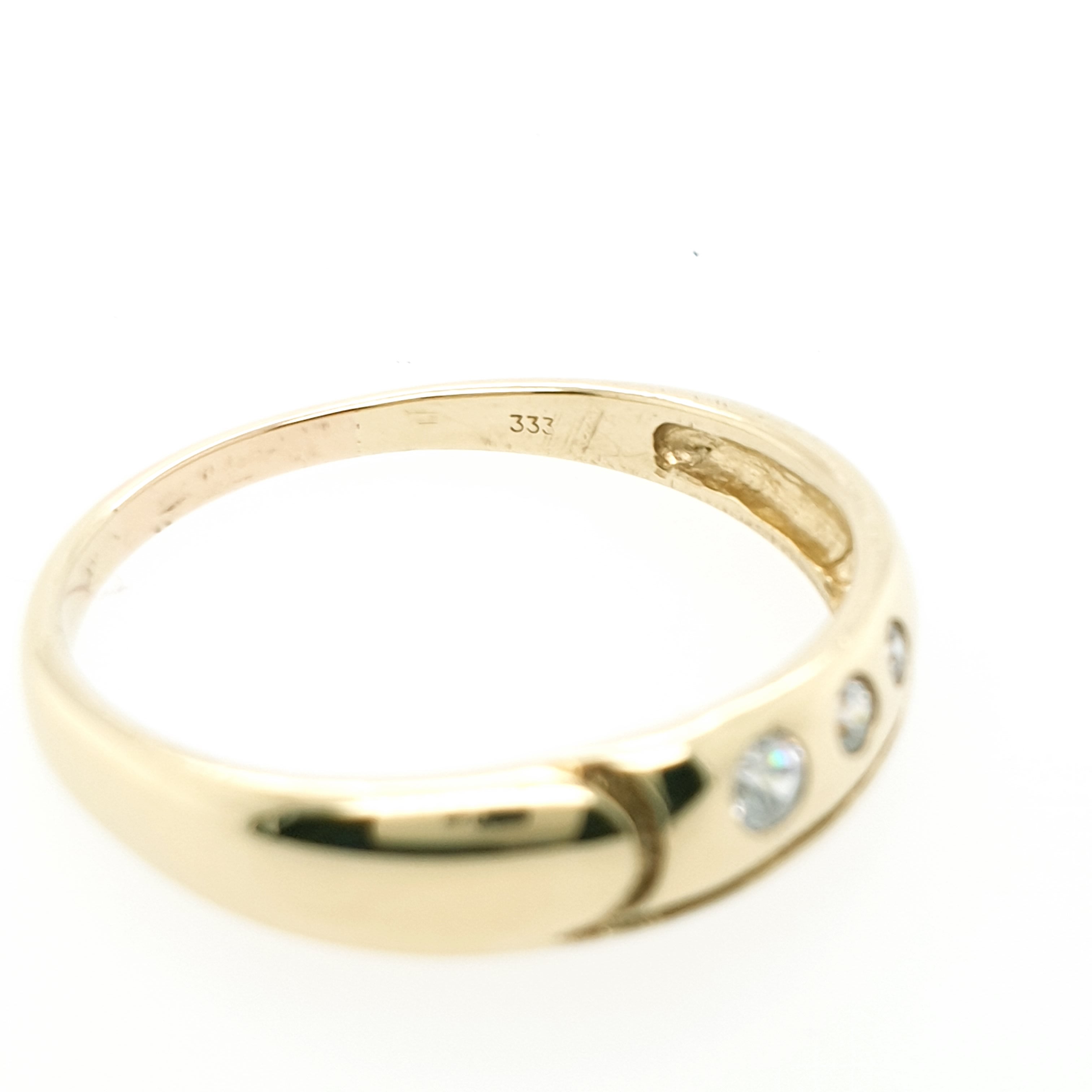 Ring Goldring 375 9 Karat Gelbgold Zirkonia Gr.58