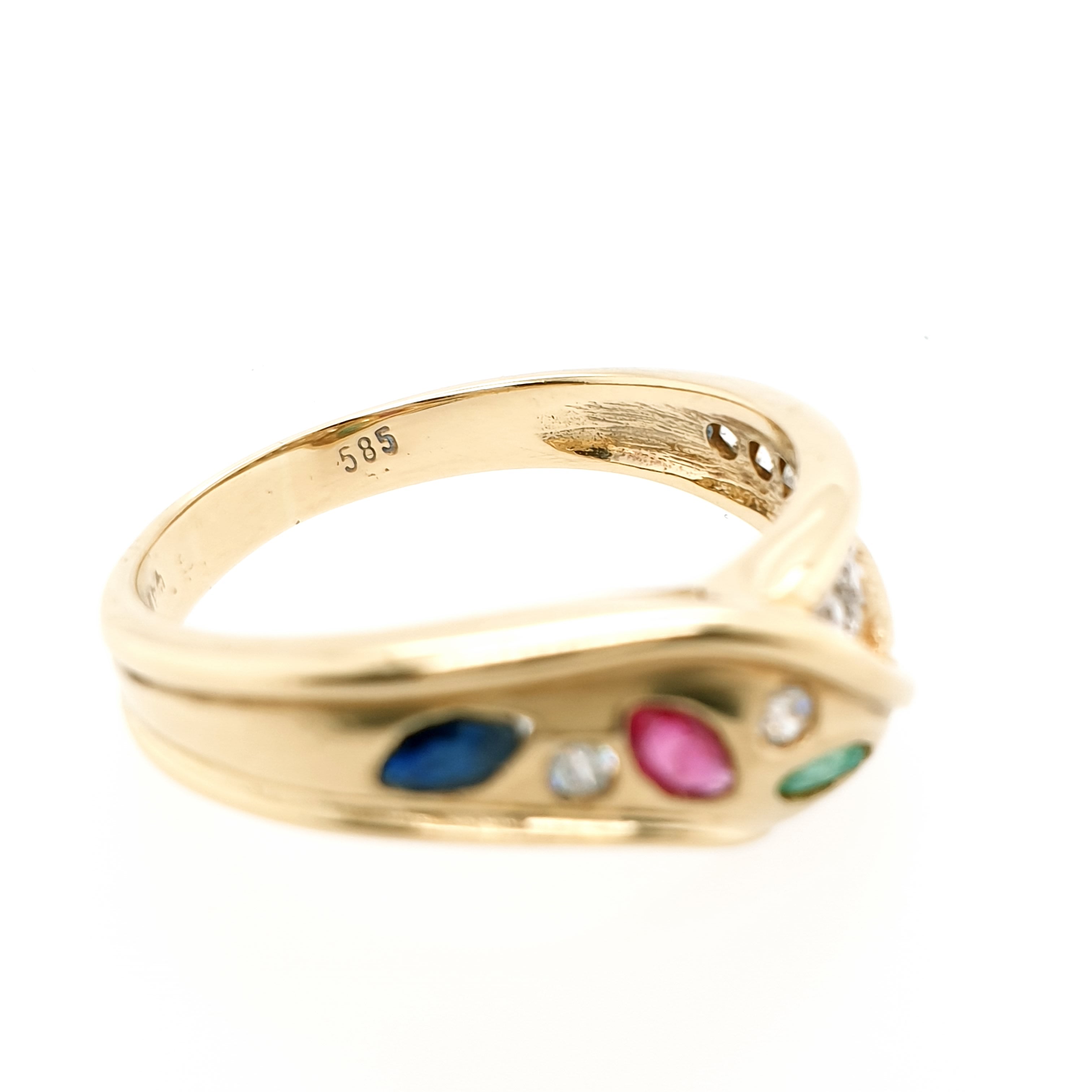 Ring Goldring 585/14kt Gelbgold Zirkonia Gr.61