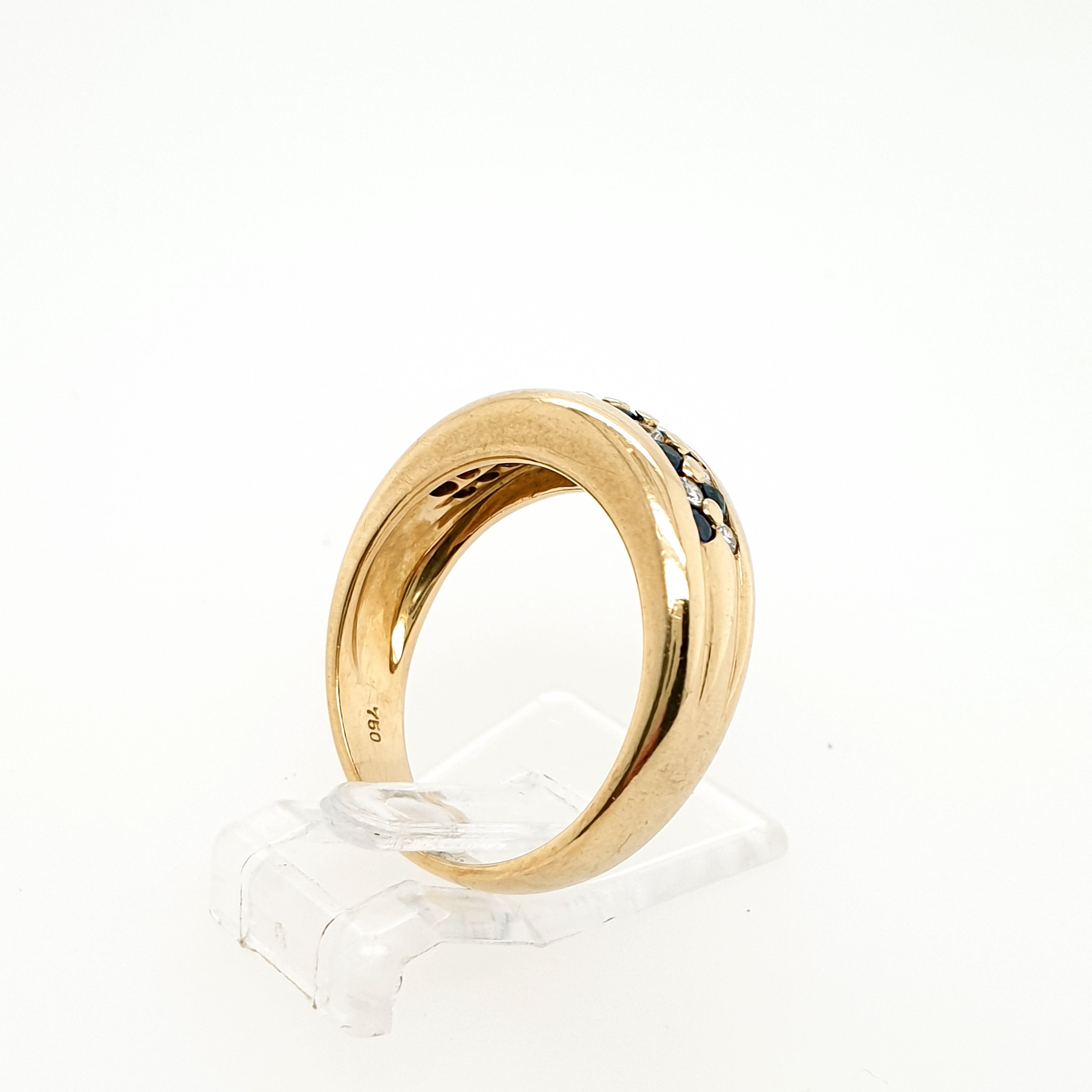 Ring Goldring 750/18kt Gelbgold Diamanten Saphire Gr.53