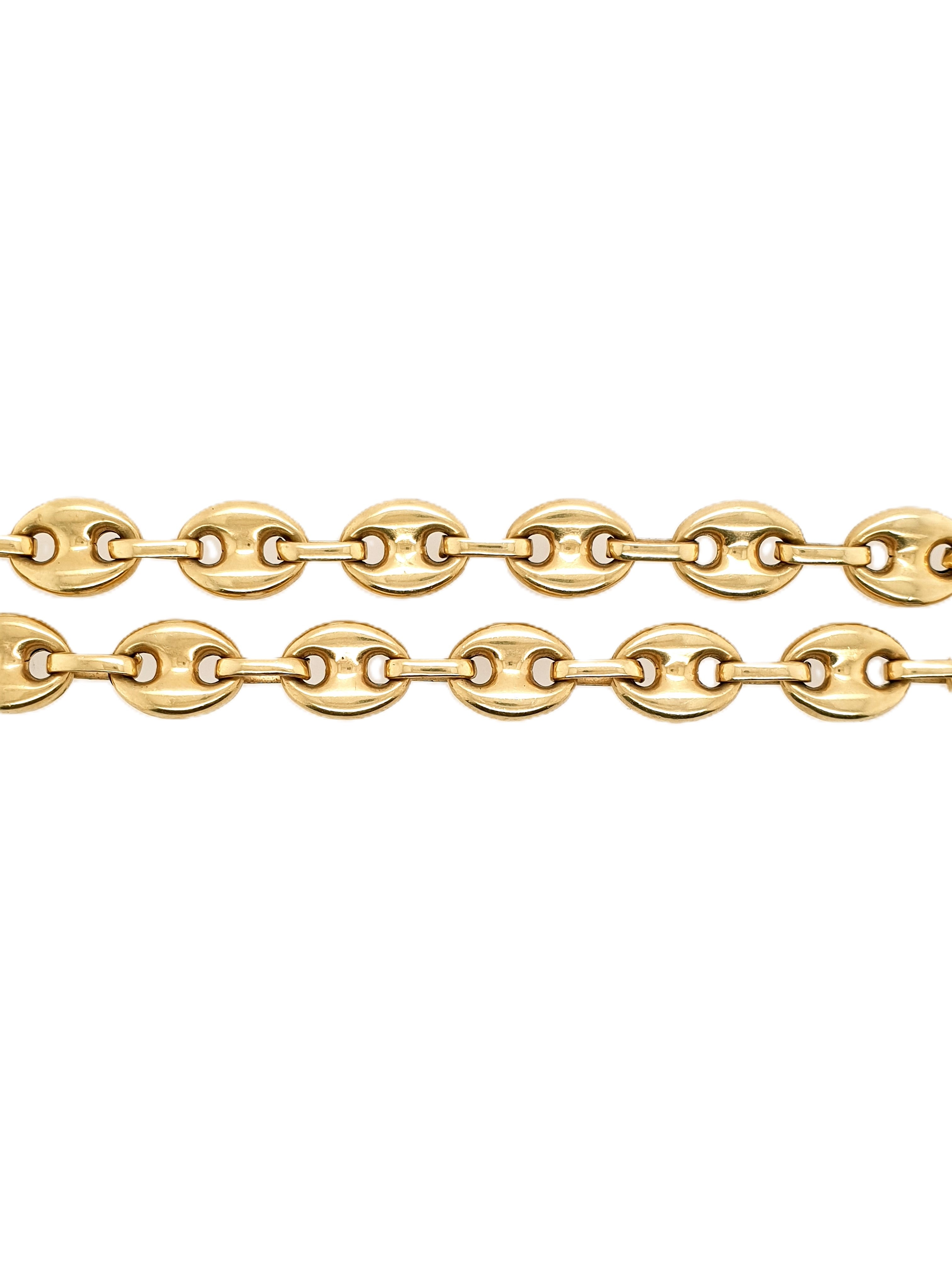 Gold Bohnen Kette 585/14kt 65cm