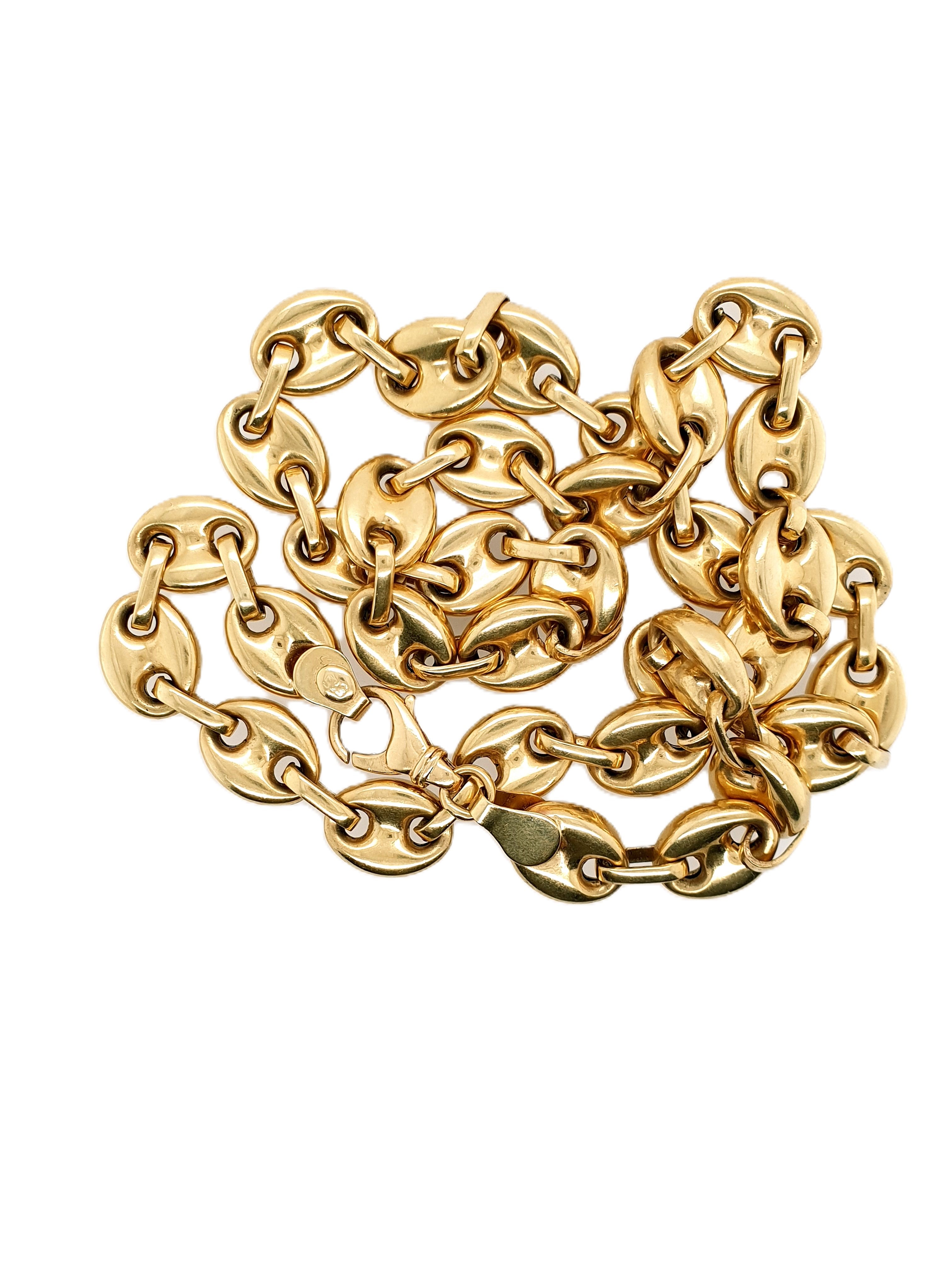 Gold Bohnen Kette 585/14kt 65cm
