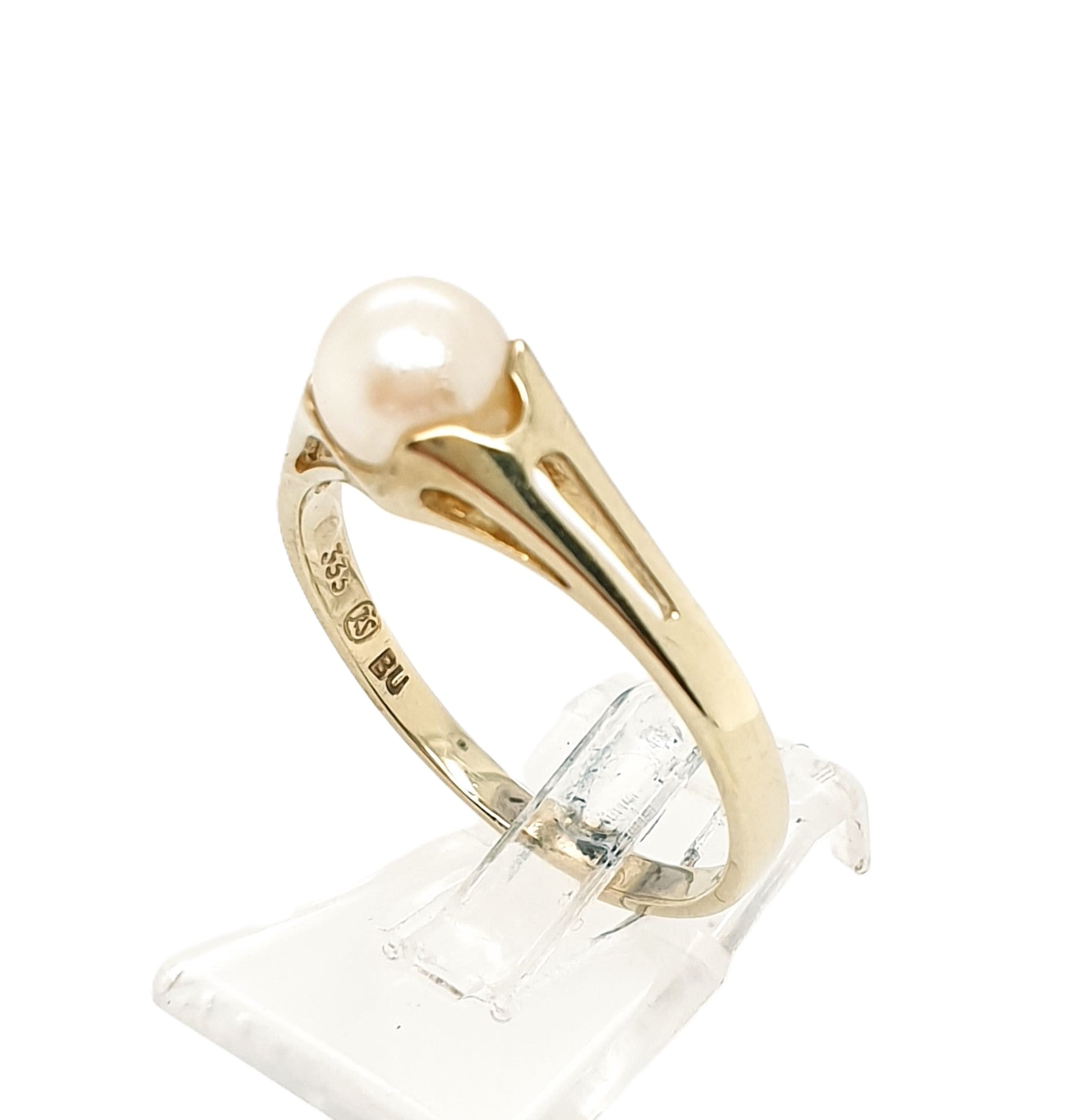 Ring Goldring Perle 333/8kt Gelbgold Gr.57,5