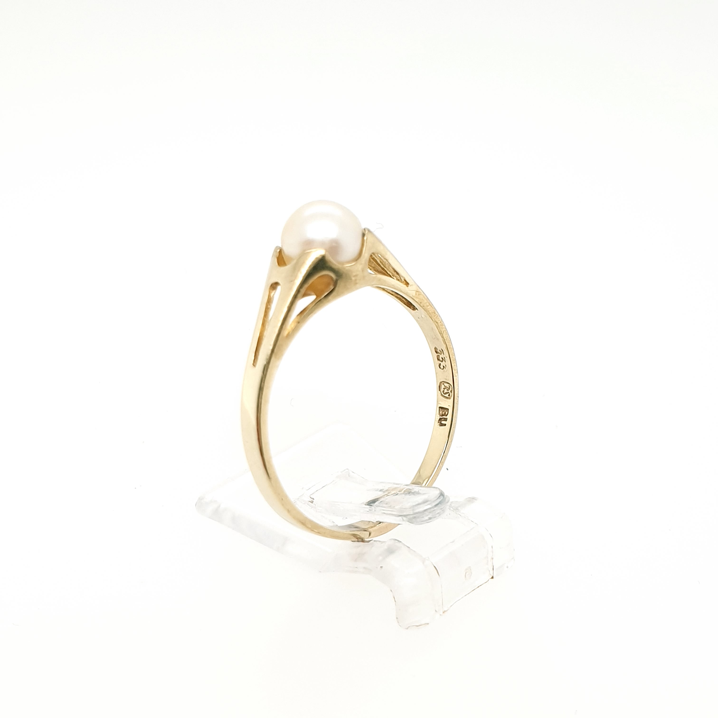Ring Goldring Perle 333/8kt Gelbgold Gr.57,5