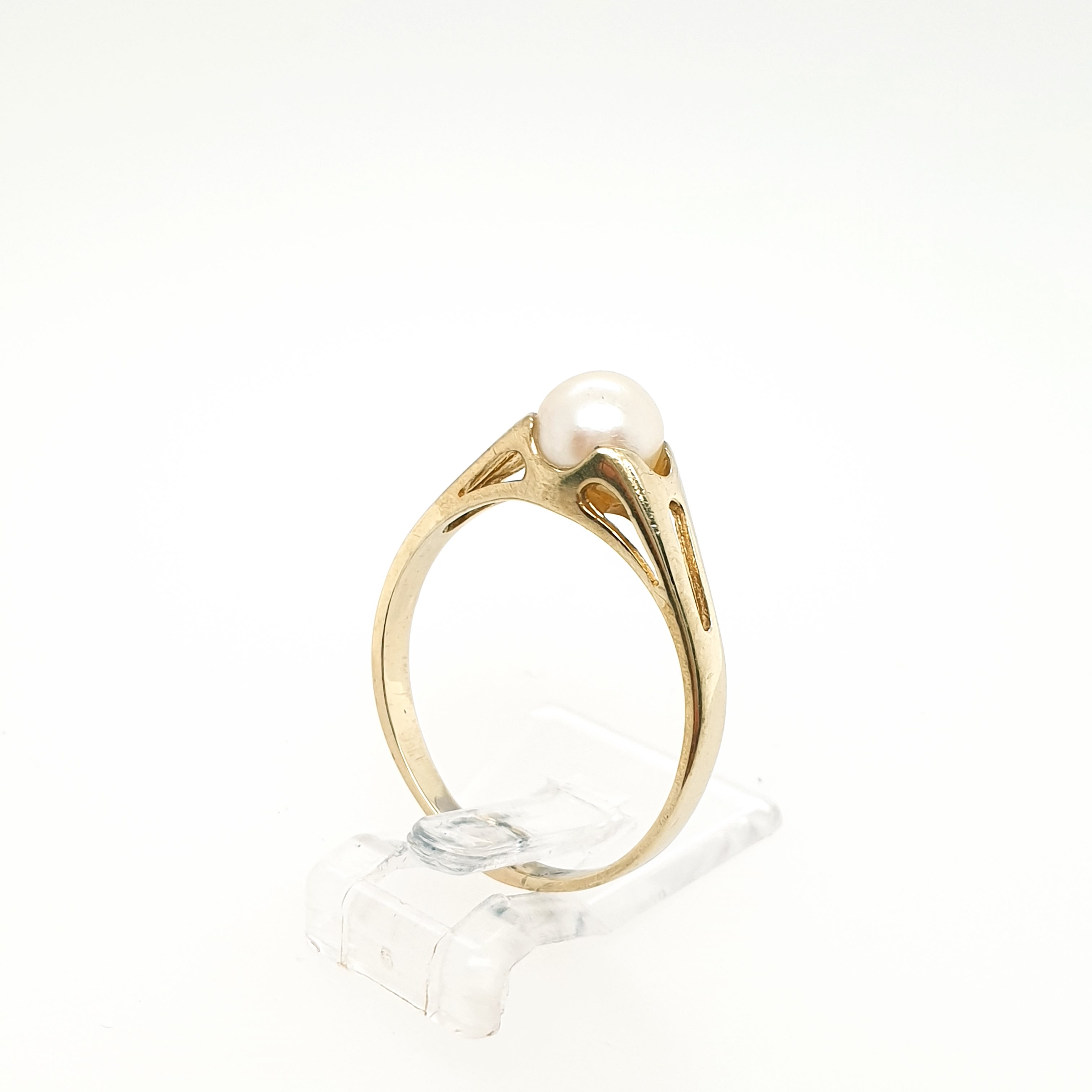 Ring Goldring Perle 333/8kt Gelbgold Gr.57,5
