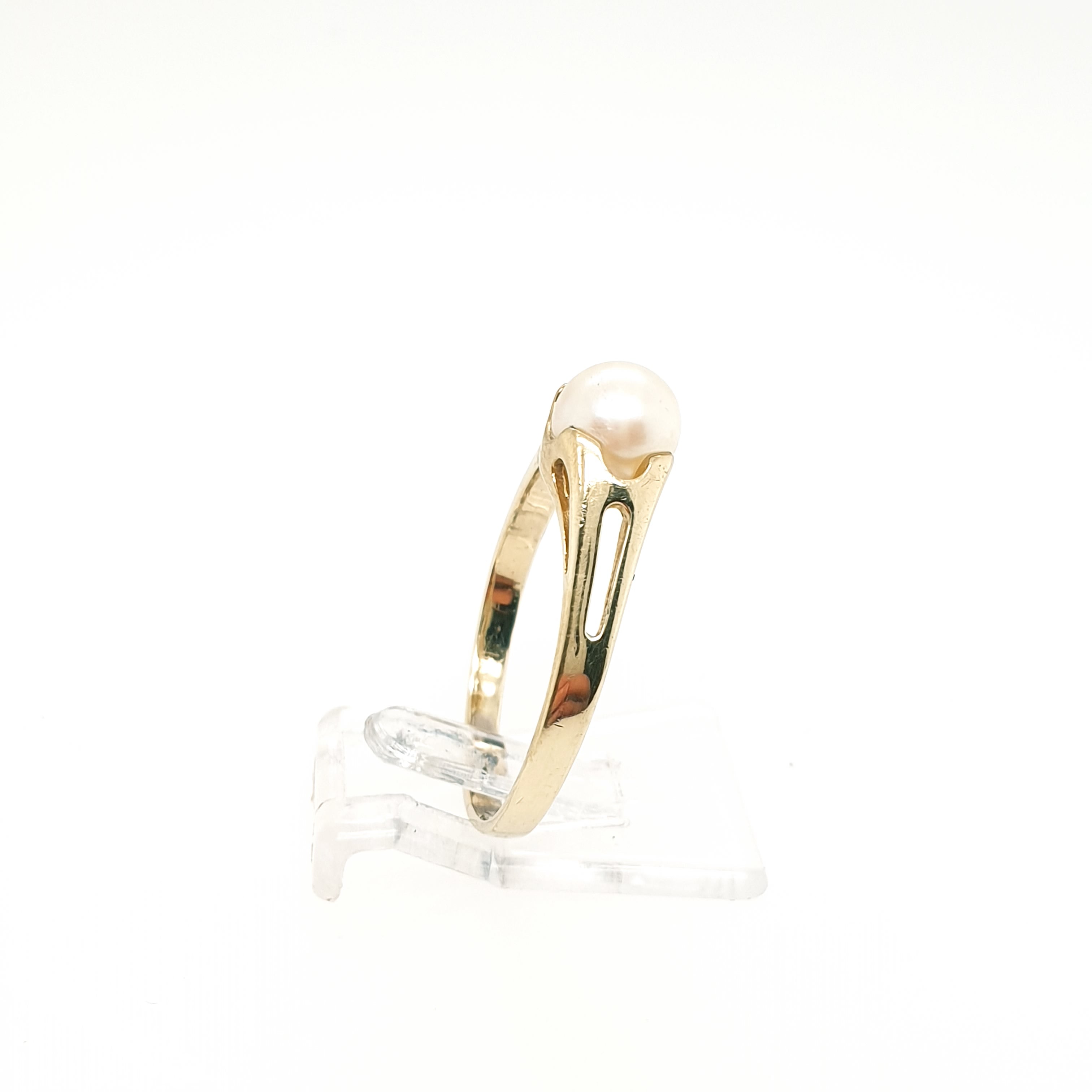 Ring Goldring Perle 333/8kt Gelbgold Gr.57,5