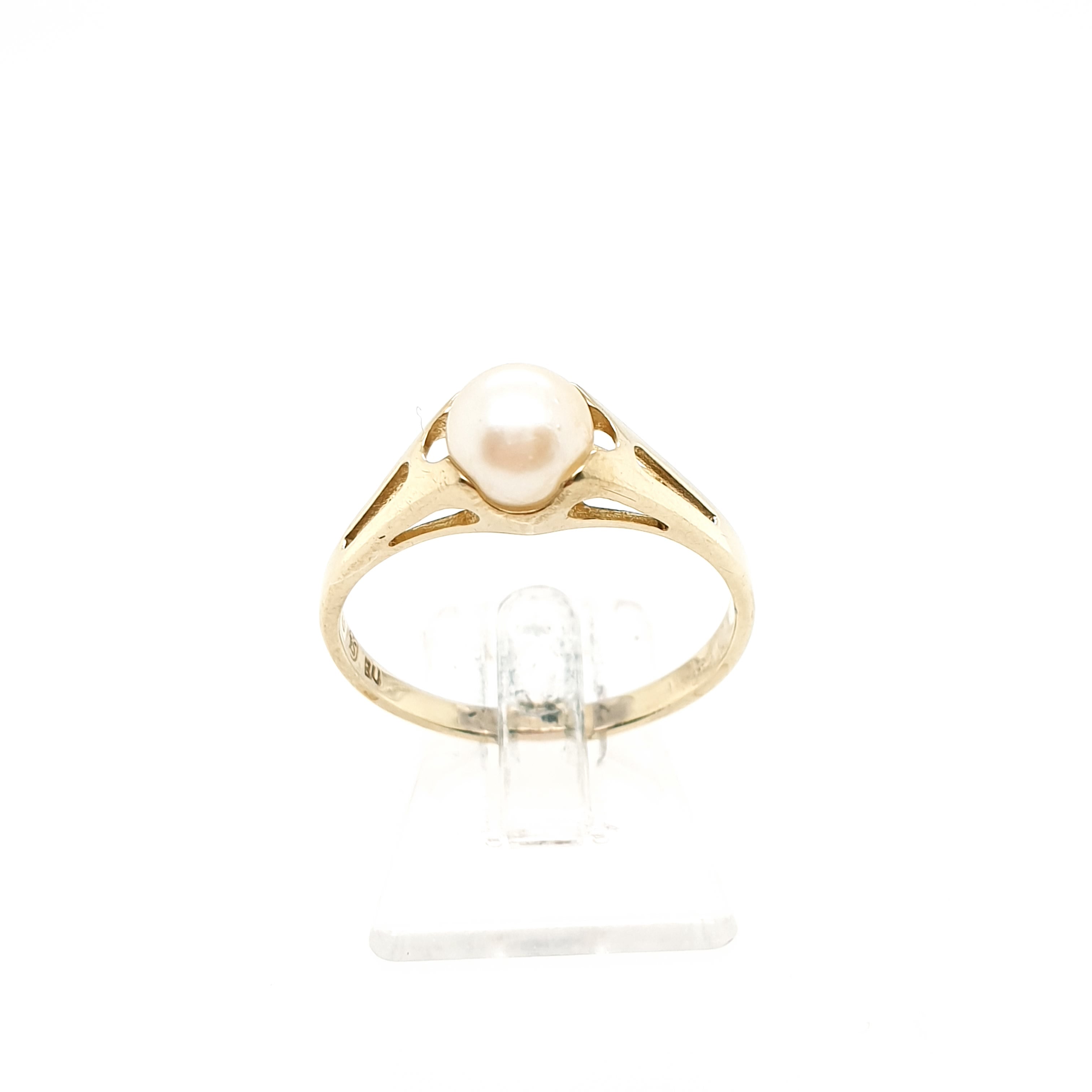 Ring Goldring Perle 333/8kt Gelbgold Gr.57,5