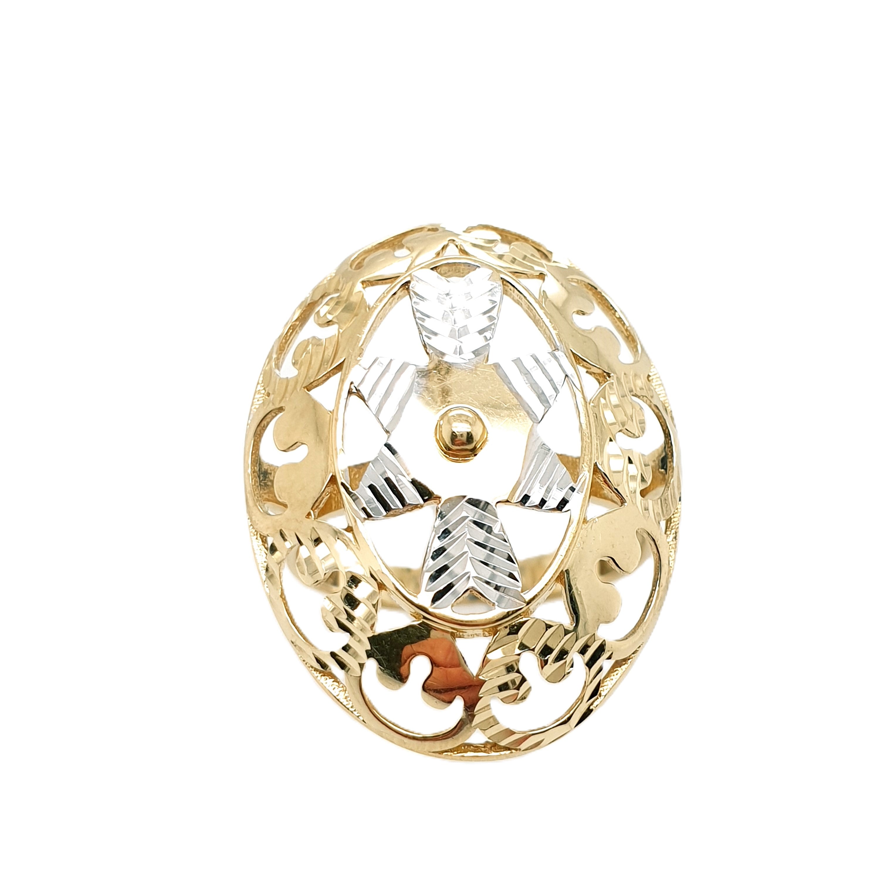 Ring Goldring 585/14kt Gelbgold Weißgold Gr.62